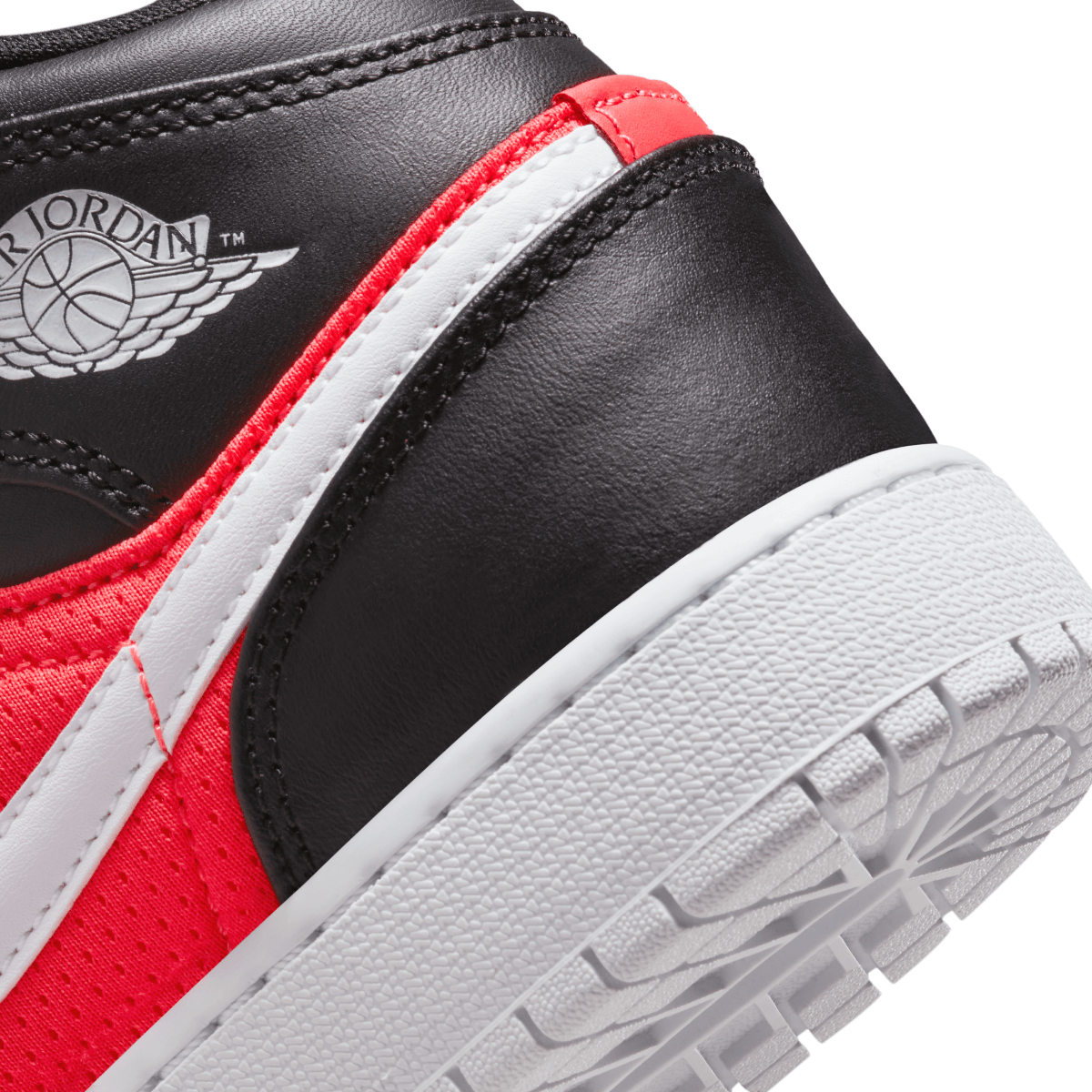 Kids Air Jordan 1 Mid SE Sneakers - White Black Infrared Basketball Shoes for Boys & Girls | Comfortable Athletic Shoes for School, Sports & Casual Wear
