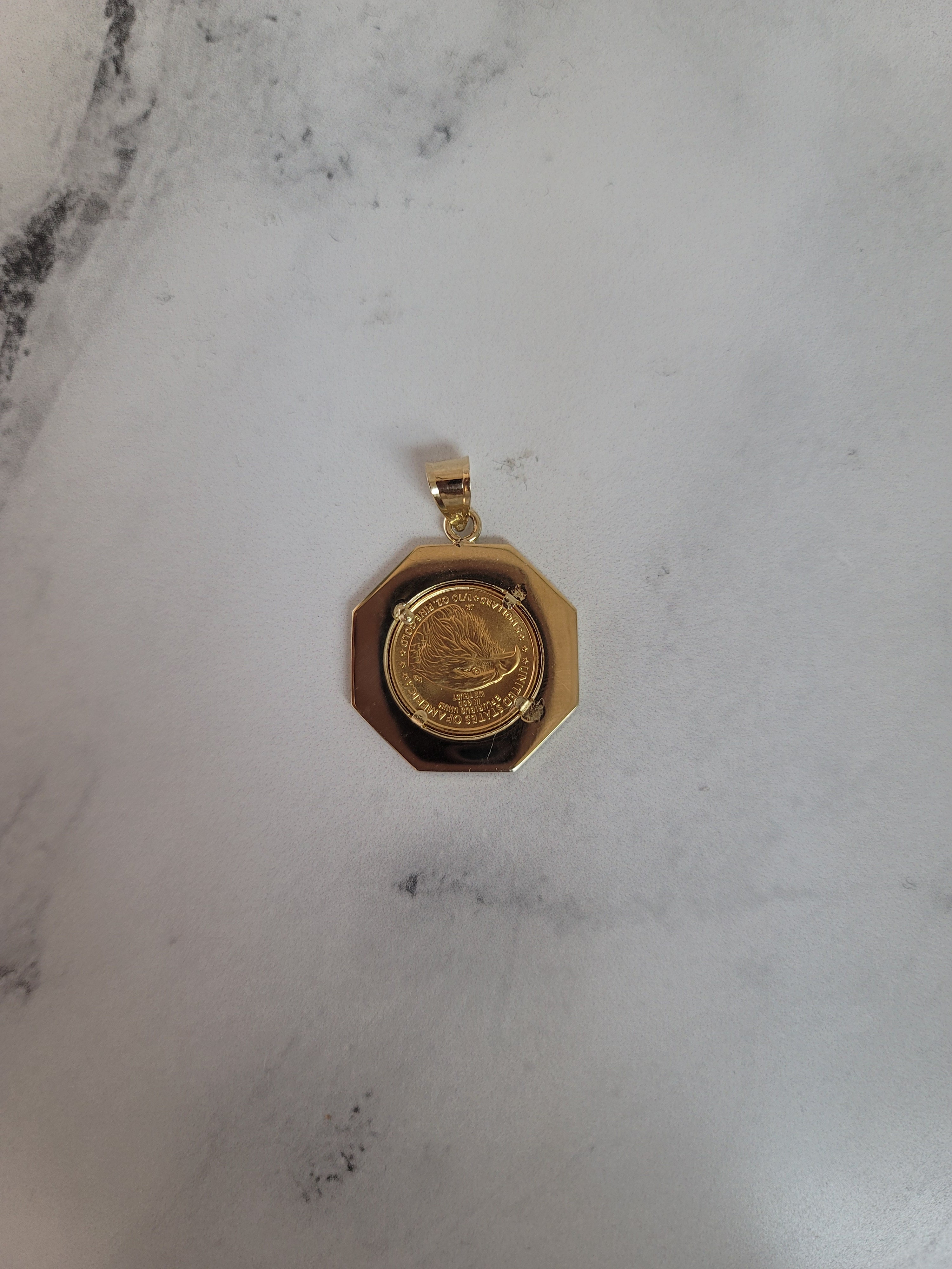 1/10 oz Octagon Lady Liberty Coin Necklace - Gold & Silver Plated Collectible Jewelry for Women - Perfect Gift for Holidays & Special Occasions