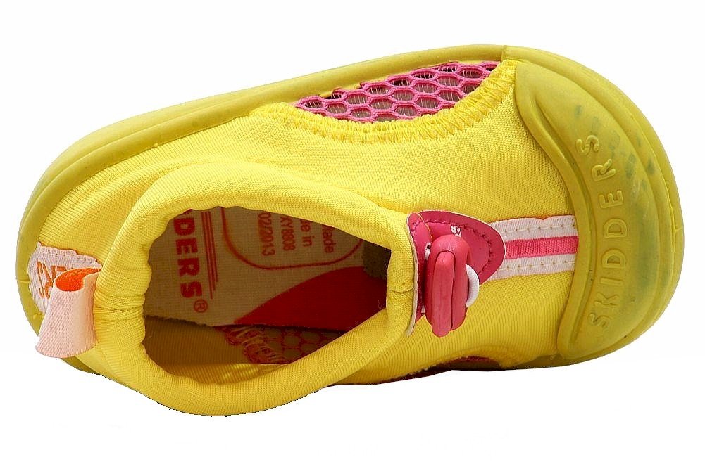 Skidders Girls' XY8808 Non-Slip Water Shoes for Beach, Pool & Outdoor Activities - Yellow & Pink Sun Grip Design