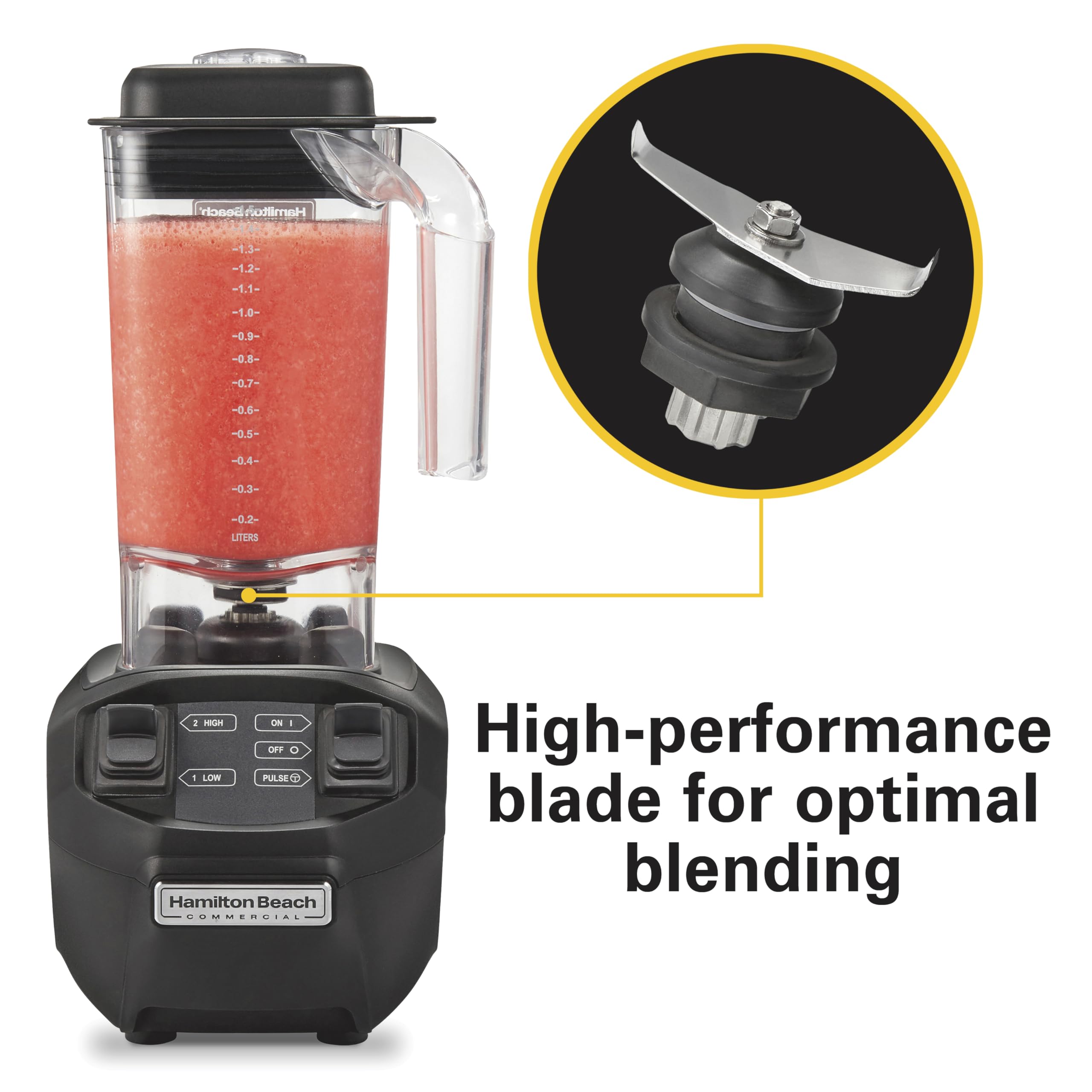 Hamilton Beach Commercial HBB255 Rio Bar Blender - 1.6 HP High Performance, 48oz BPA-Free Pitcher, NSF Certified for Restaurants & Bars - Perfect for Smoothies, Cocktails & Frozen Drinks