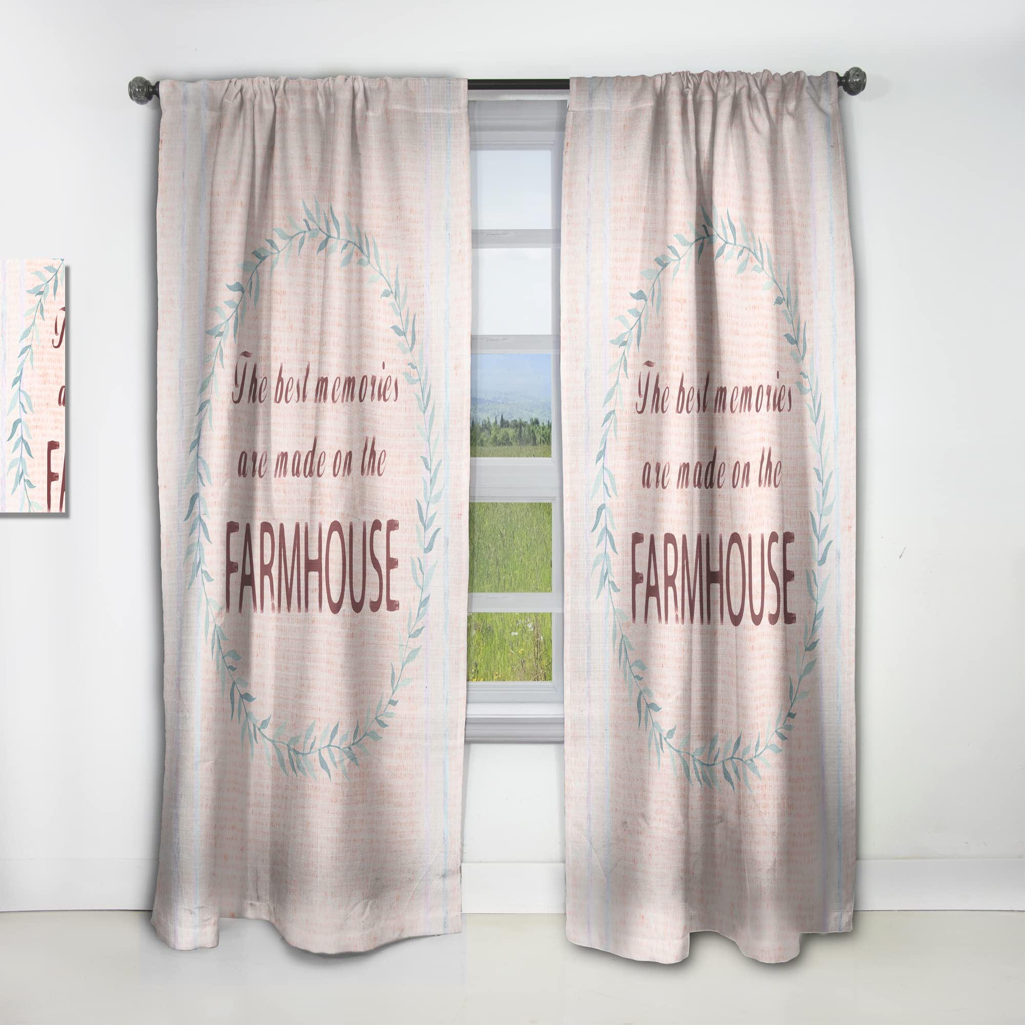 Farmhouse Floral Blackout Curtains - Thermal Insulated Single Panel (52x95 Inch) for Bedroom & Living Room - Elegant Home Decor for Cozy & Stylish Spaces
