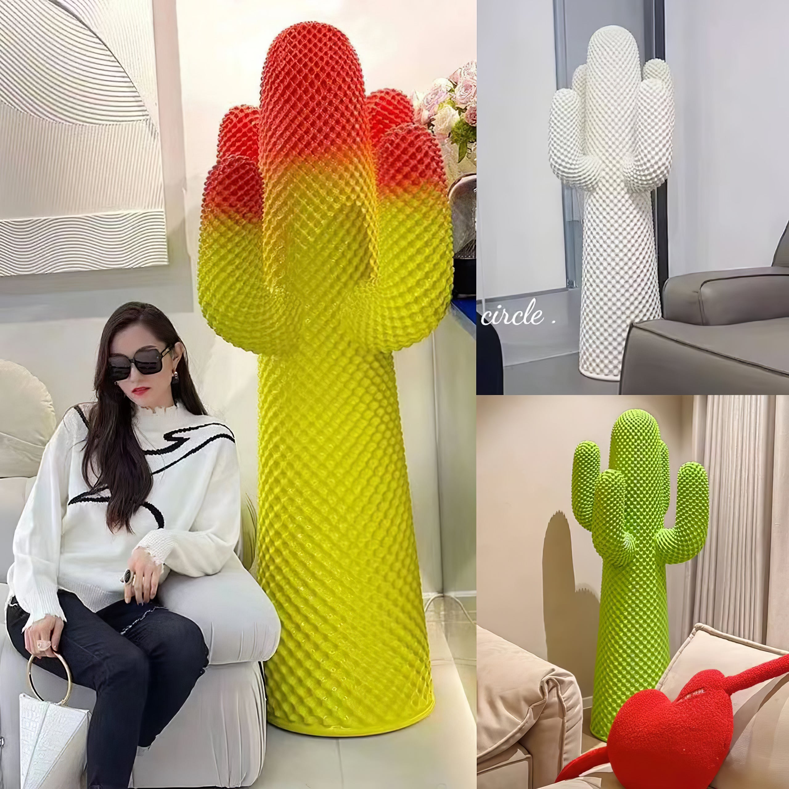 Modern Mello Sculptural Cactus Coat Rack - Stylish Wall Mounted Entryway Organizer for Hats, Scarves & Jackets - Perfect for Home, Office or Dorm Decor