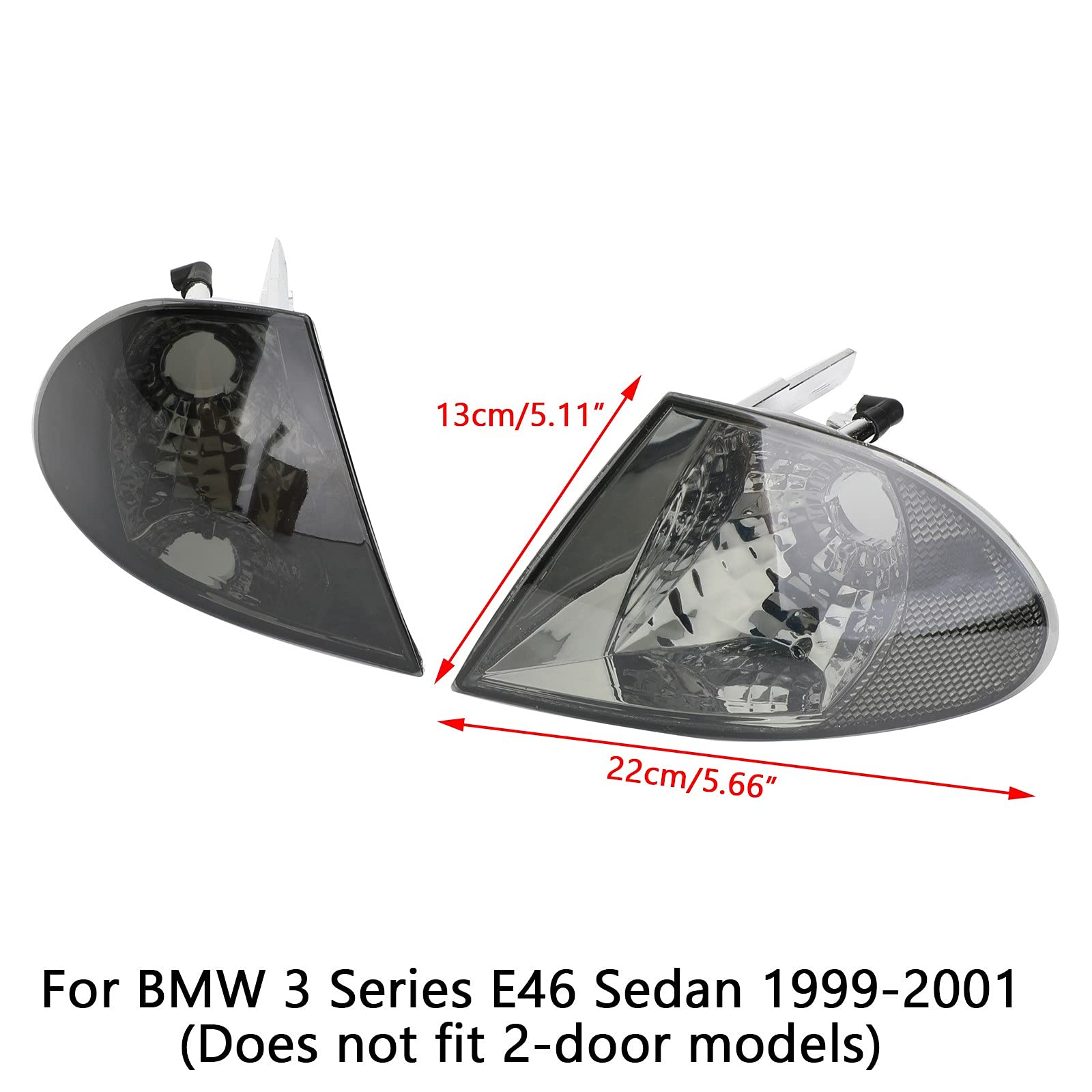 Topteng Clear Turn Signal Parking Corner Lights for BMW 3 Series E46 Sedan (1999-2001) - Compatible with 4-Door Models Only - Enhances Visibility & Safety for Night Driving and Parking