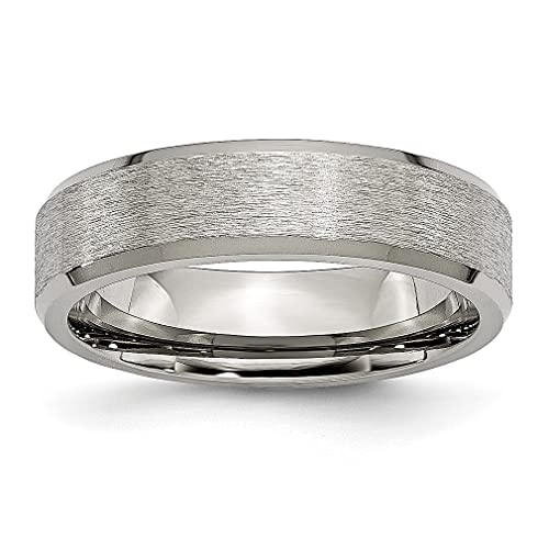 ICE CARATS Titanium 6mm Beveled Edge Band Ring - Classic Men's Wedding Ring, Flat Edge Fashion Jewelry for Him - Perfect Gift for Dad, Husband & Groomsmen - Ideal for Weddings, Anniversaries & Special Occasions