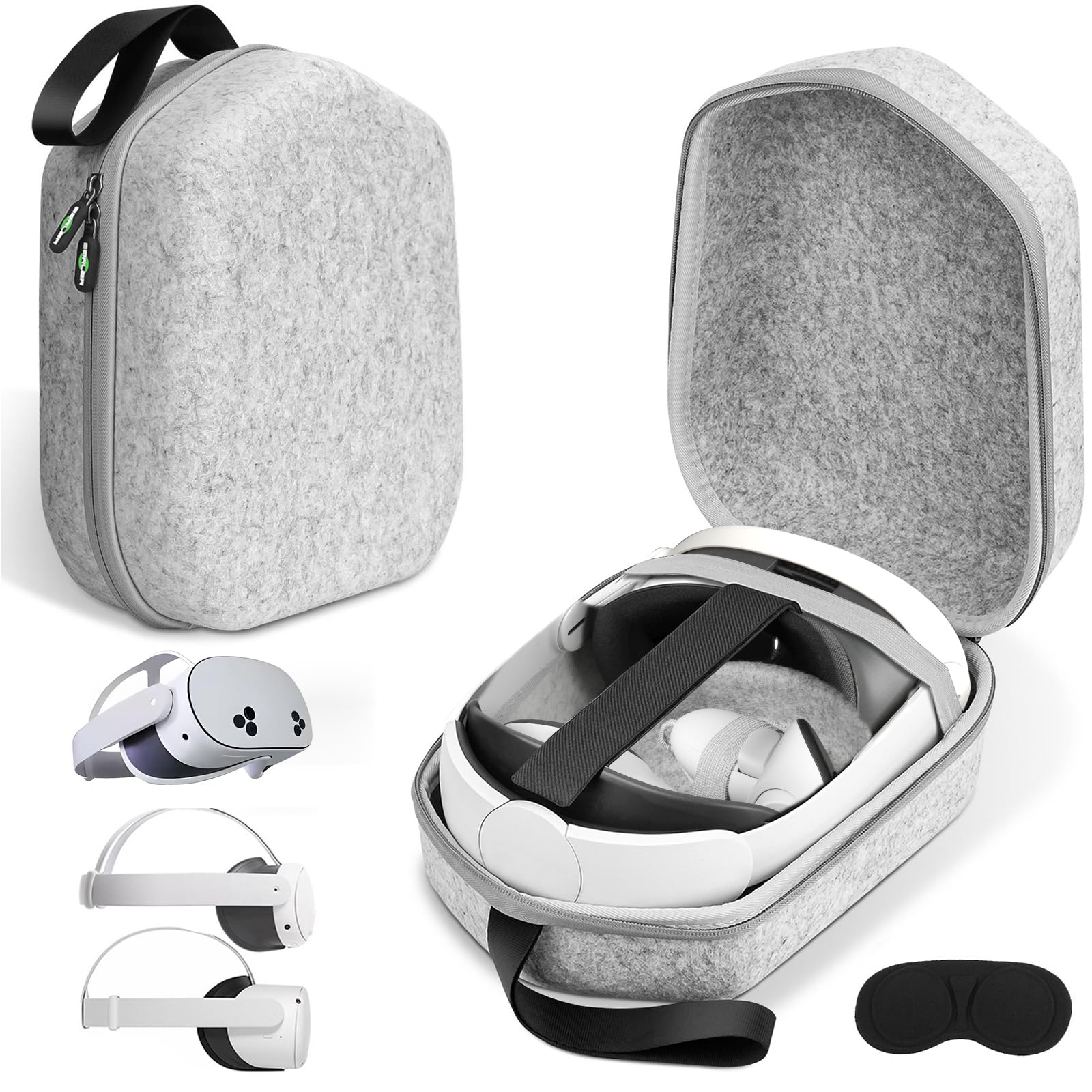 Premium Hard Carrying Case for Meta Quest 3S/Quest 3/Oculus Quest 2/Vision Pro VR Headset - Fits Official & Elite Straps with Controllers - Perfect for Travel Protection & Home Storage Organization