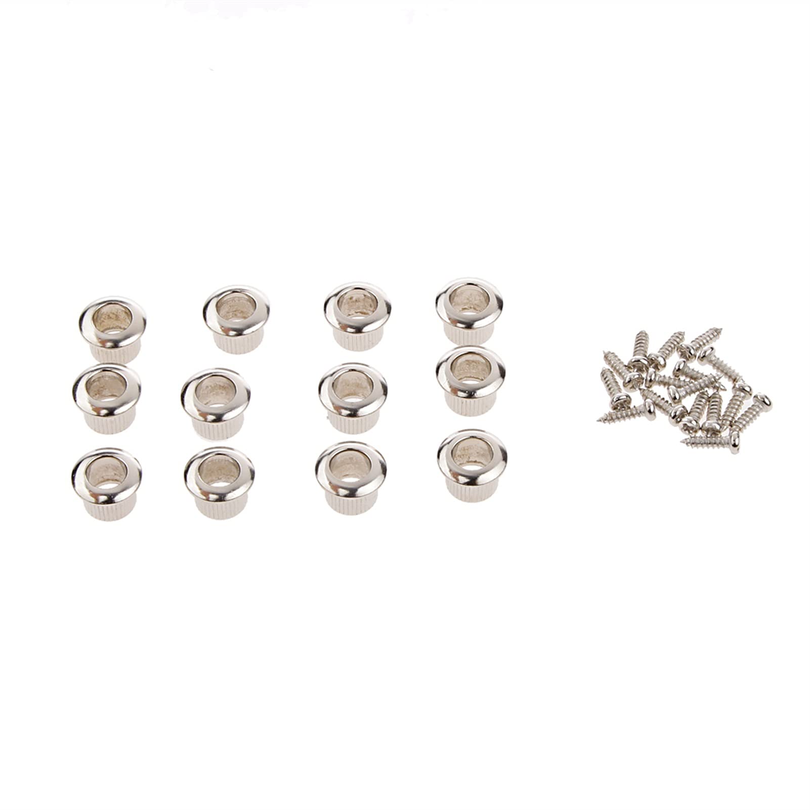 Premium 6L 6R Guitar Tuning Pegs - Silver Machine Heads Tuners for 12 String Acoustic Guitar | Perfect for String Replacement & Instrument Maintenance | Ideal for Musicians, Guitar Techs & DIY Repairs
