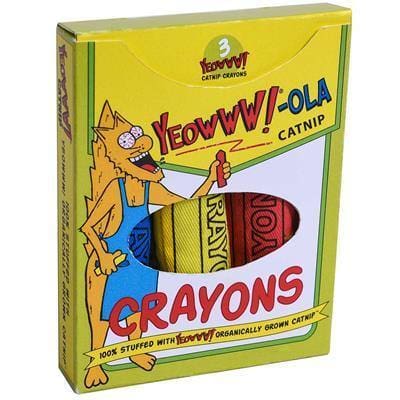 Yeowww! Ola Catnip Crayons - Natural Cat Toys for Play & Training - Perfect for Indoor Kittens & Active Cats (Set of 5 Colors) - Fun Interactive Playtime & Stress Relief for Your Feline Friend