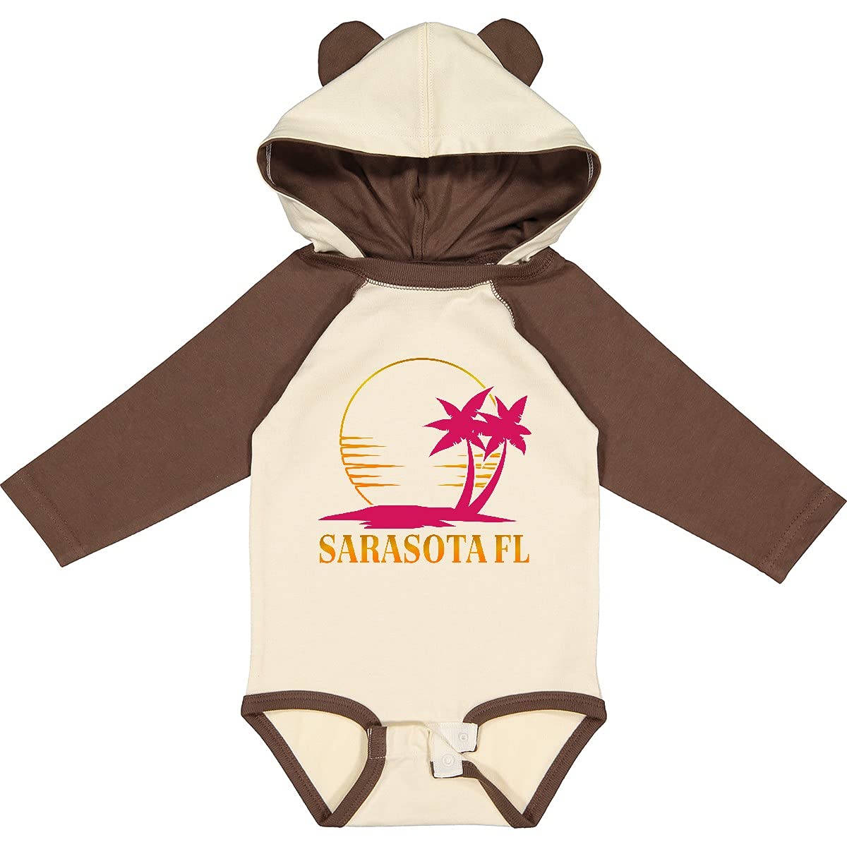 Inktastic Sarasota Florida Sunset Beach Vacation Long Sleeve Baby Bodysuit - Soft Cotton Creeper for Newborns & Infants - Perfect for Beach Trips, Family Photos & Vacation Souvenirs