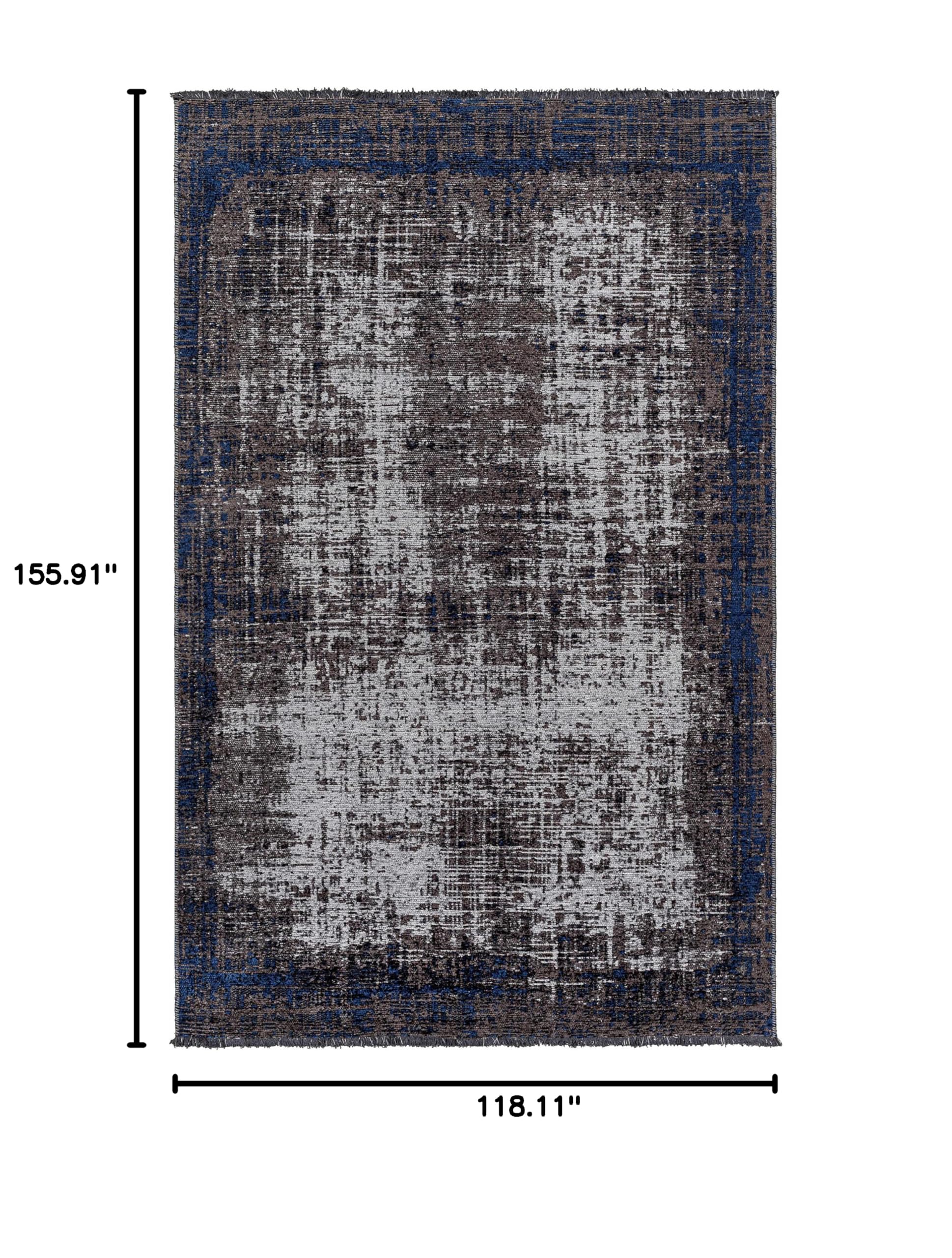 Hauteloom TRAI Modern Area Rug for Living Room & Bedroom - Soft Gray & Blue - 9'10