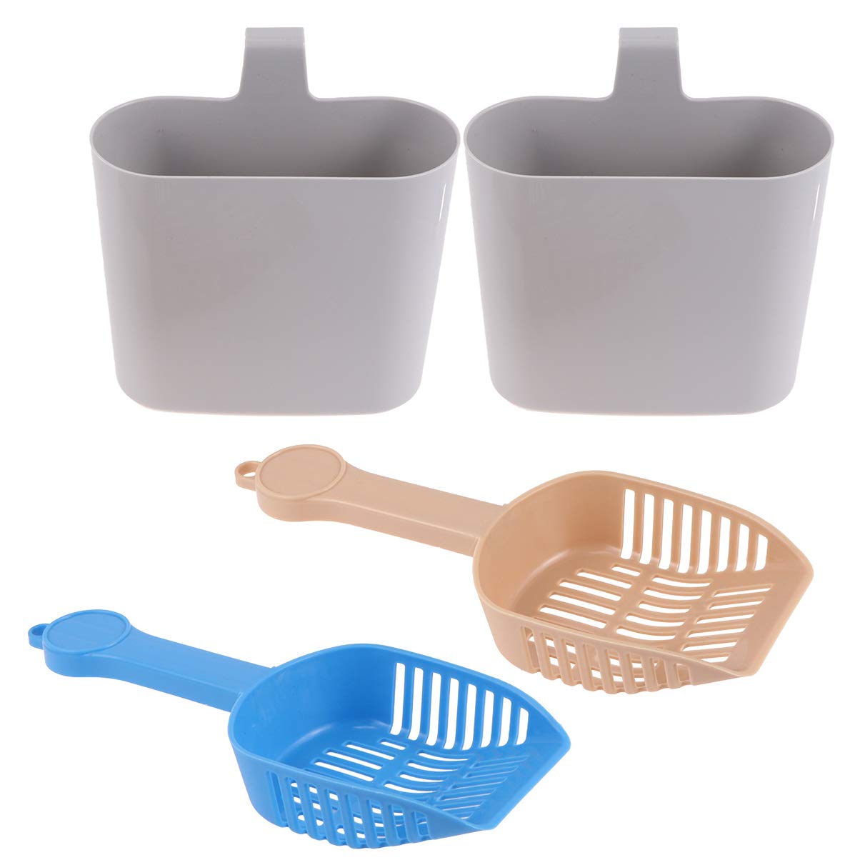 Premium Cat Litter Scoop with Holder - Durable Stainless Steel Pet Waste Shovel for Kitty Litter Box Cleaning (2-Pack) - Perfect for Multi-Cat Homes & Easy Litter Maintenance