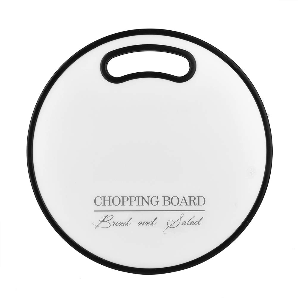 Elegant Round White Plastic Cutting Board with Hanging Hole - Durable Kitchen Chopping Mat for Home, Sushi Restaurants, and Meal Prep