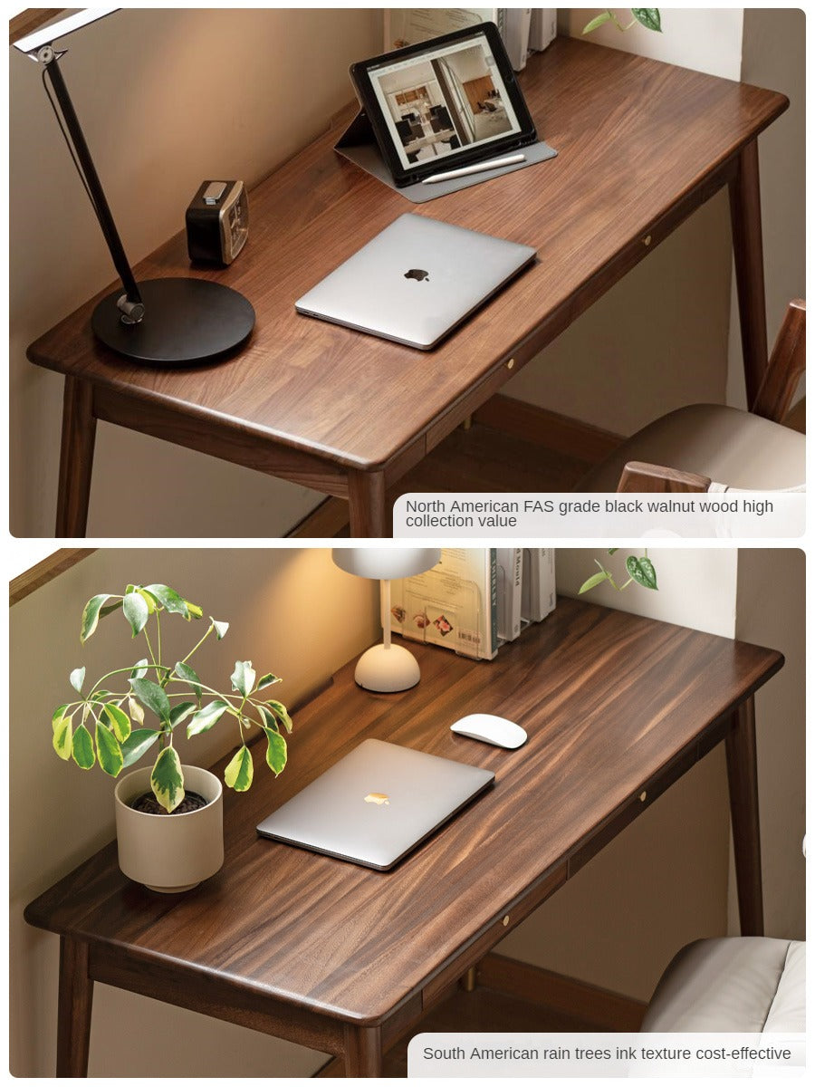 Premium Black Walnut Solid Wood Office Desk - Handcrafted Executive Workstation for Home & Business | Perfect for Remote Work, Study & Professional Workspaces