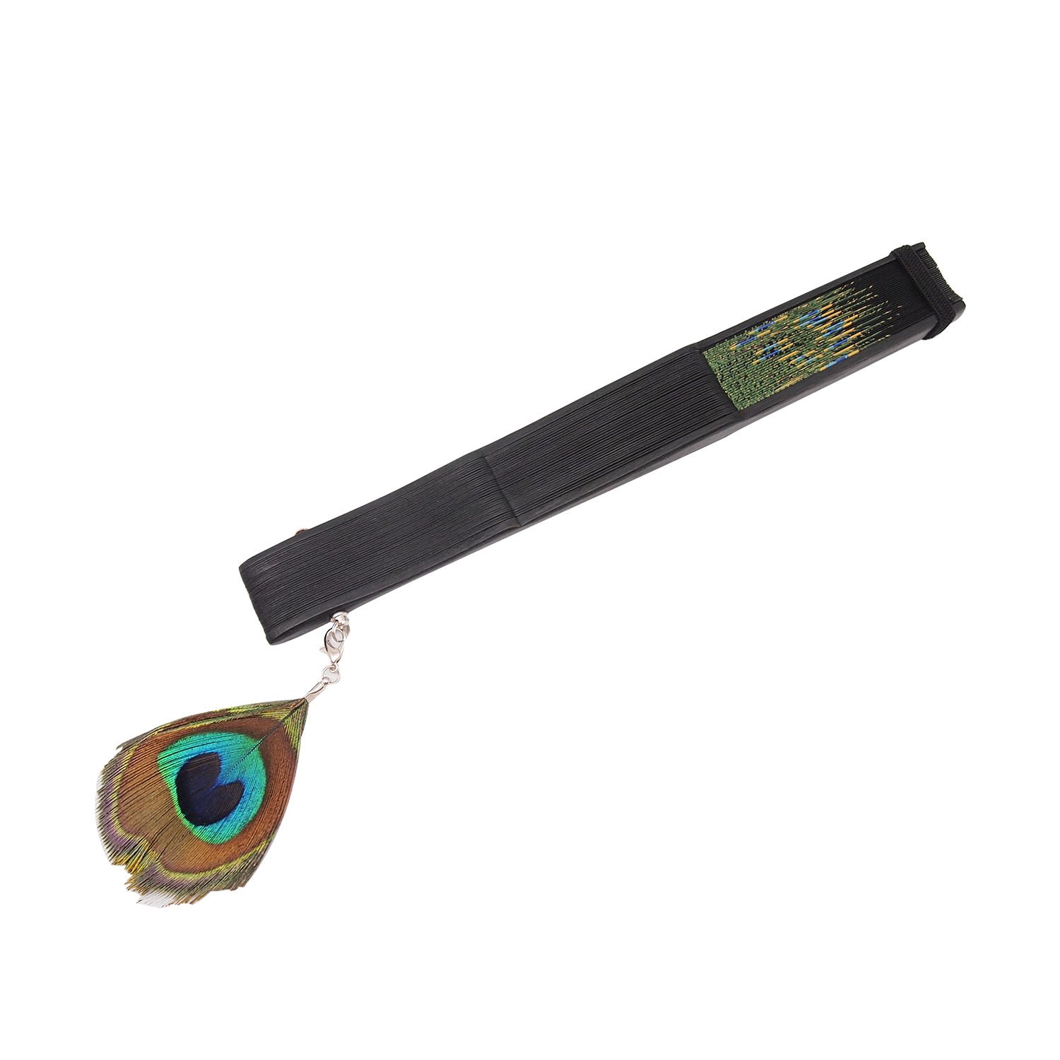 Innolife Silk Hand Fan - Bamboo Carved Peacock Design for Home Decor & Dance
