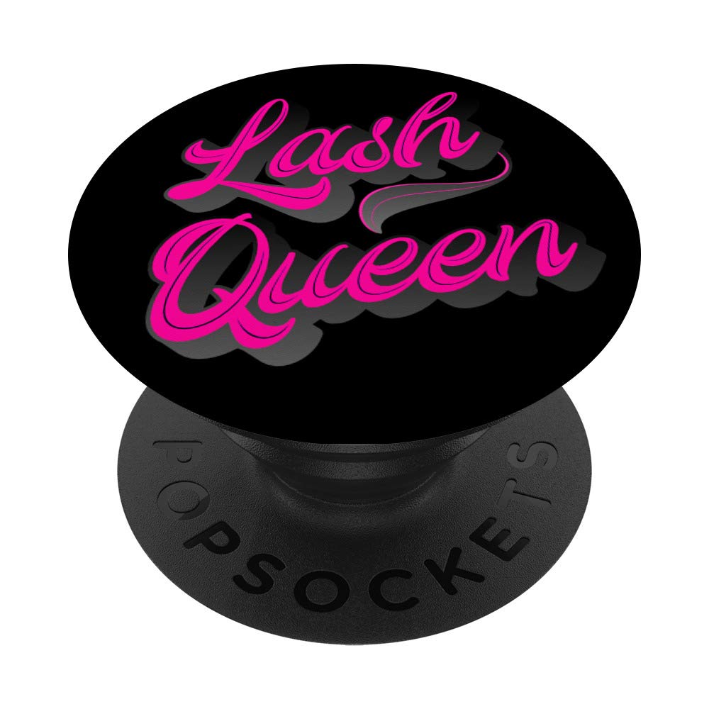 Lash Queen Black and Pink PopSockets PopGrip - Interchangeable Phone Grip for iPhone, Samsung & Tablets | Perfect for Selfies, Gaming & Everyday Use