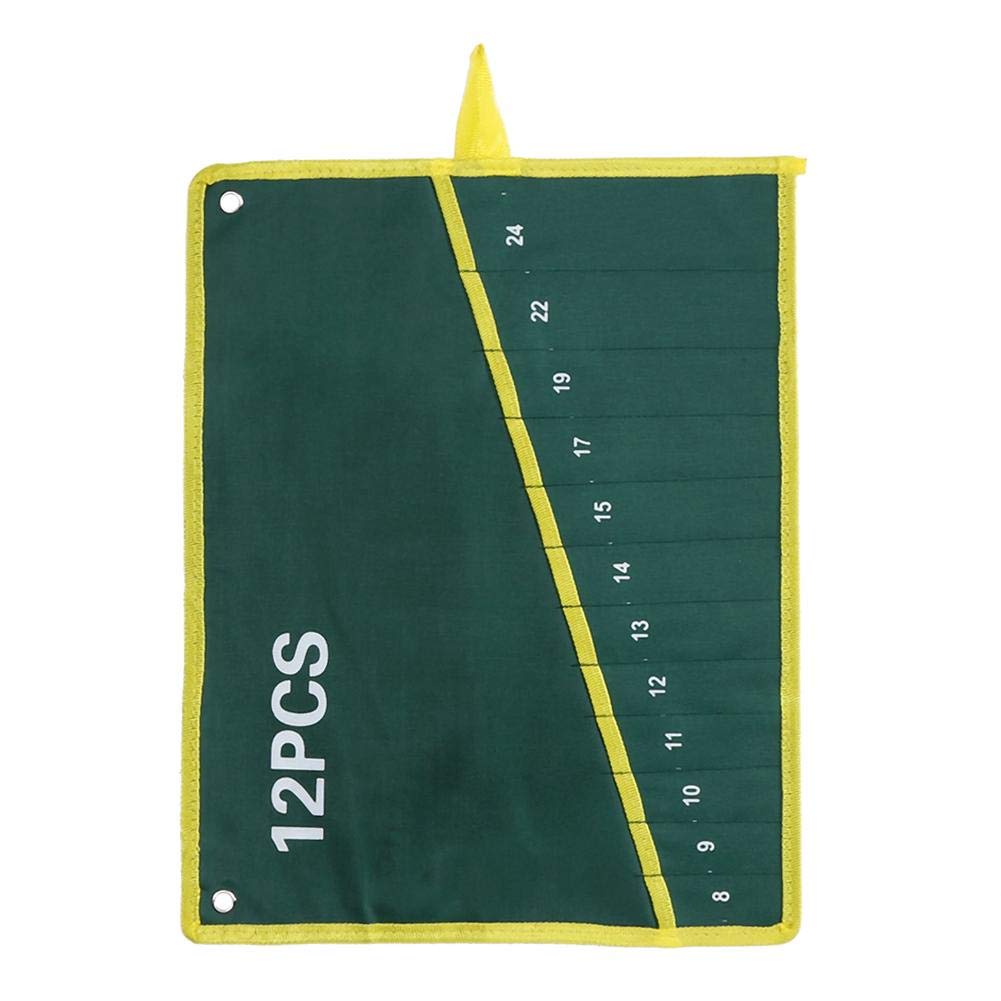 1Pcs Heavy Duty Tool Pouch with 12 Pockets - Wrench Storage Organizer Bag for Electricians, Plumbers & DIY Enthusiasts - Perfect for Construction, Home Repair & Workshop Use (Green)