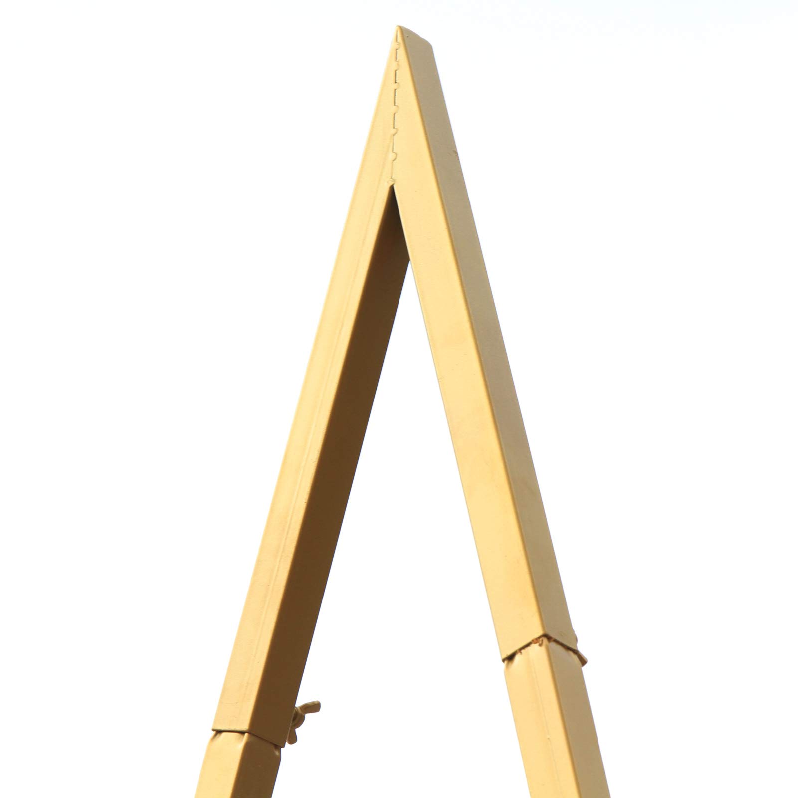 LOYALHEARTDY 8FT Gold Metal Triangle Wedding Arch Stand - Modern Geometric Wedding Backdrop for Outdoor Ceremonies, Garden Parties & Photo Shoots - Durable Lawn Decoration for Wedding Aisle & Reception Entrance