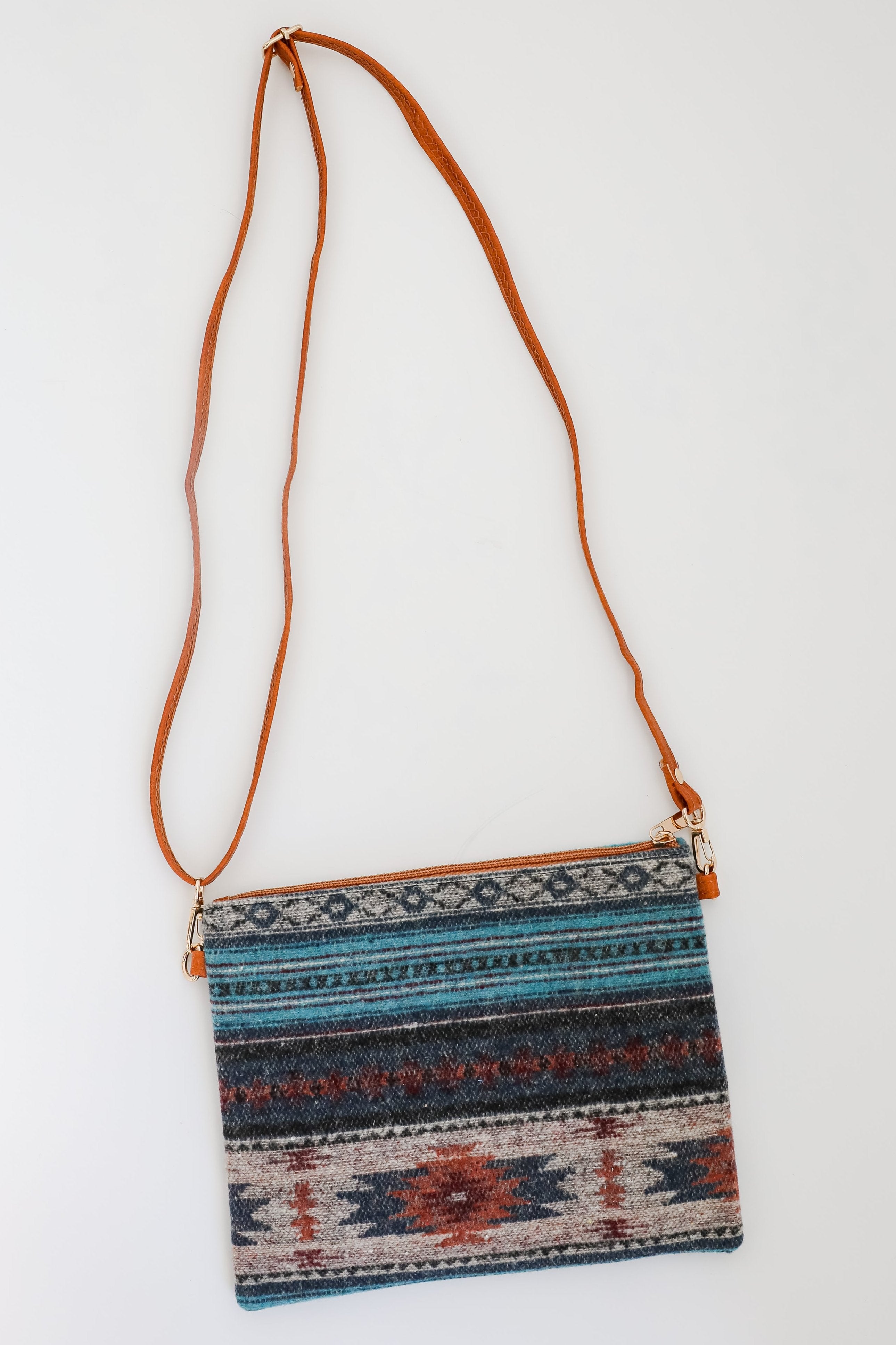 Stylish Teal Aztec Crossbody Bag for Women - Boho Chic Handbag with Adjustable Strap - Perfect for Travel, Shopping & Everyday Use
