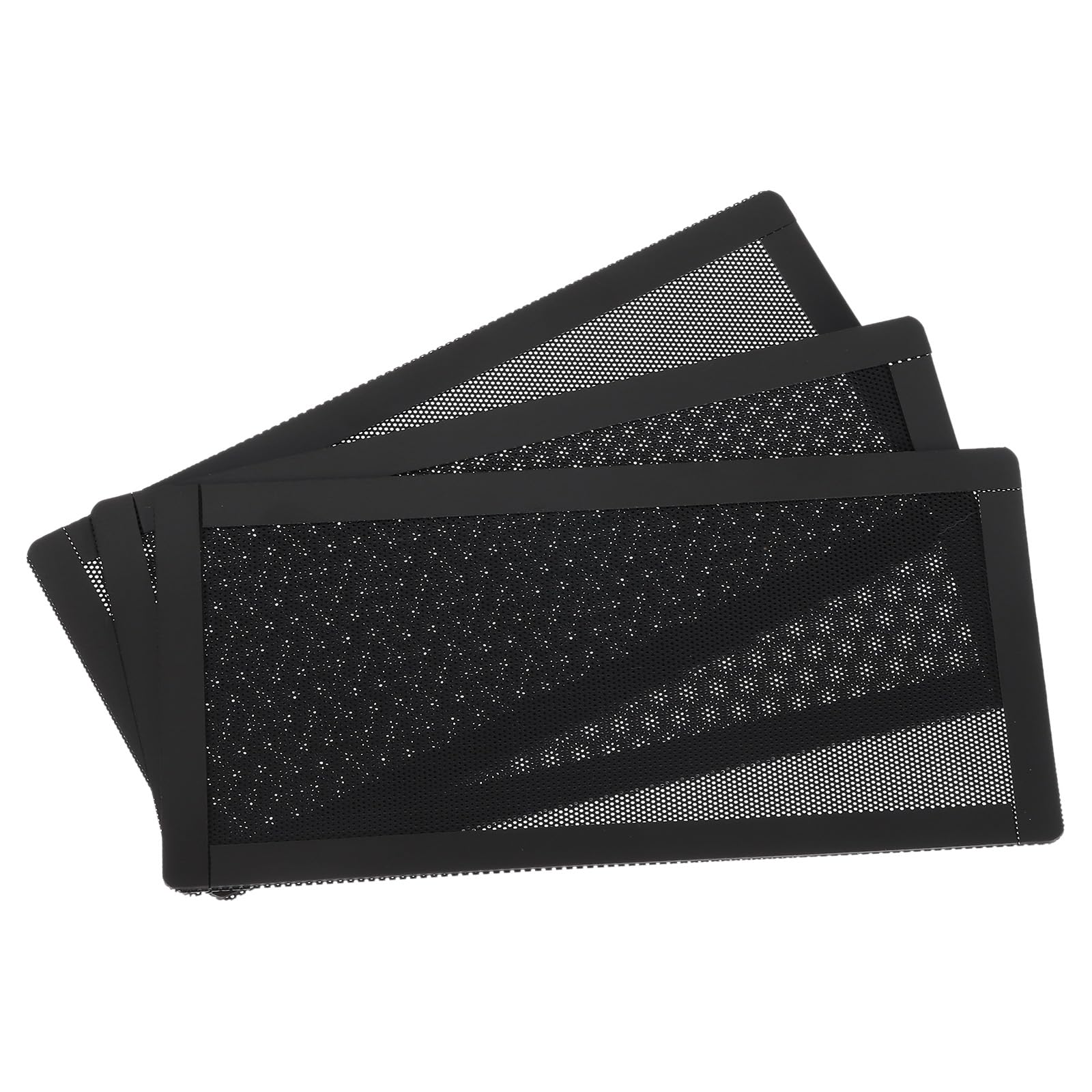 3PCS PC Dust Filter 200x100mm - Magnetic Frame PVC Computer Case Cooler Dustproof Mesh Cover Fan Grills for PC Chassis & Speakers (Black) - Perfect for Gaming Rigs, Home Office Computers & Audio Equipment Protection