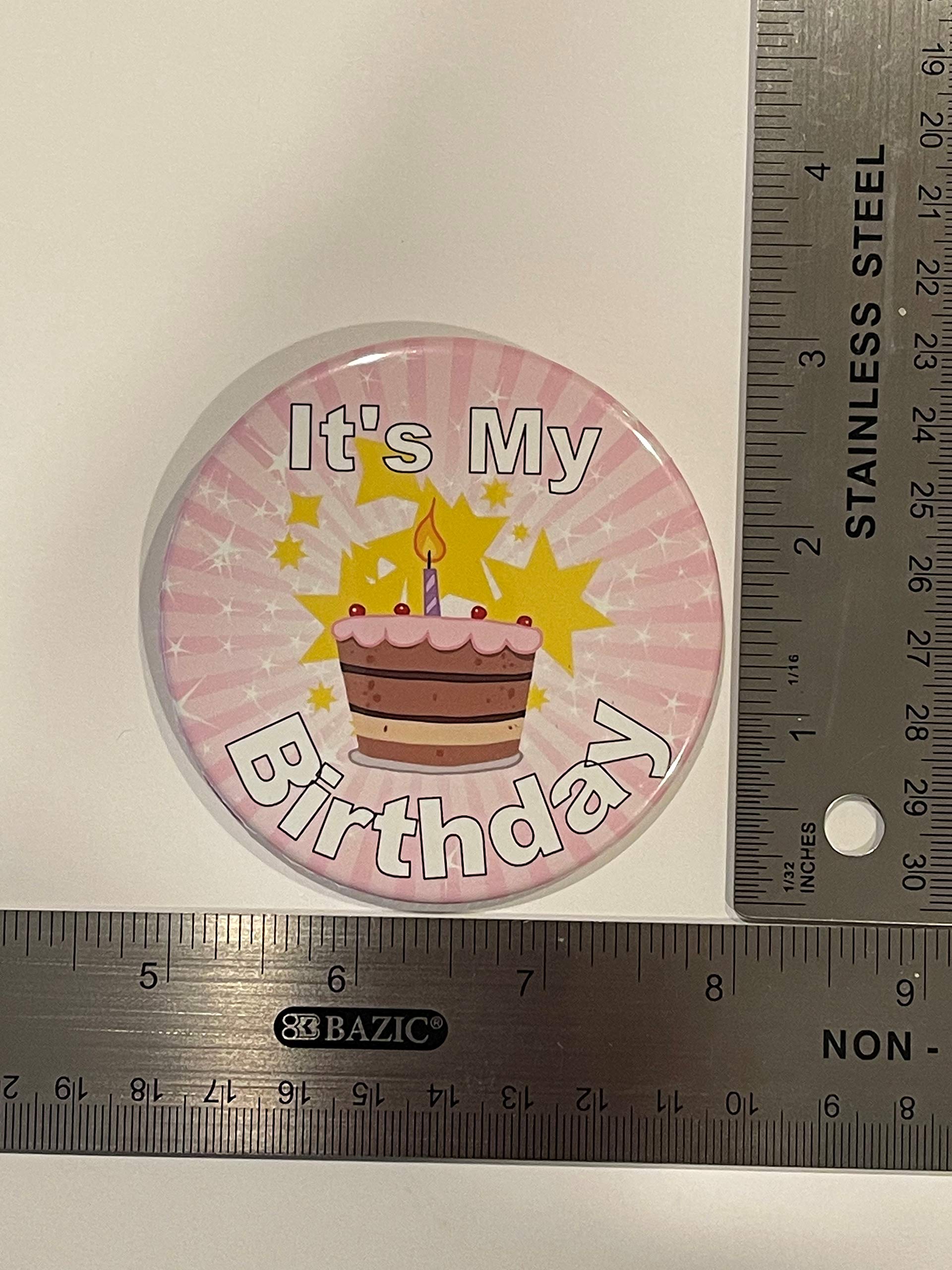 Secure ID Pink Birthday Button Pin - Cute & Stylish Badge for Celebrations, Parties, Gifts & Accessories