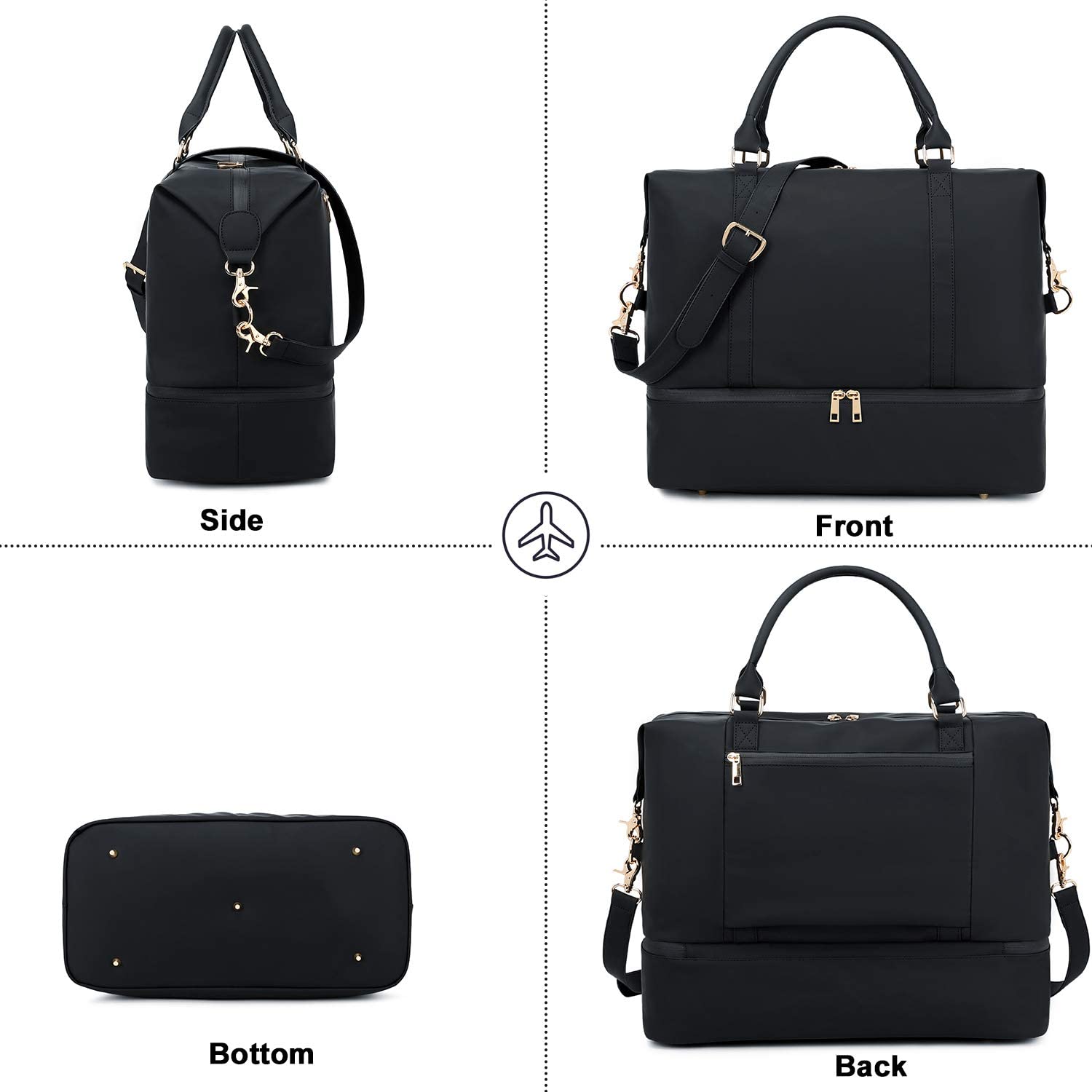 Women's Canvas Weekender Bag - Large Travel Duffel Carry On Overnight Tote for Women | Perfect for Weekend Getaways, Beach Trips & Gym Use