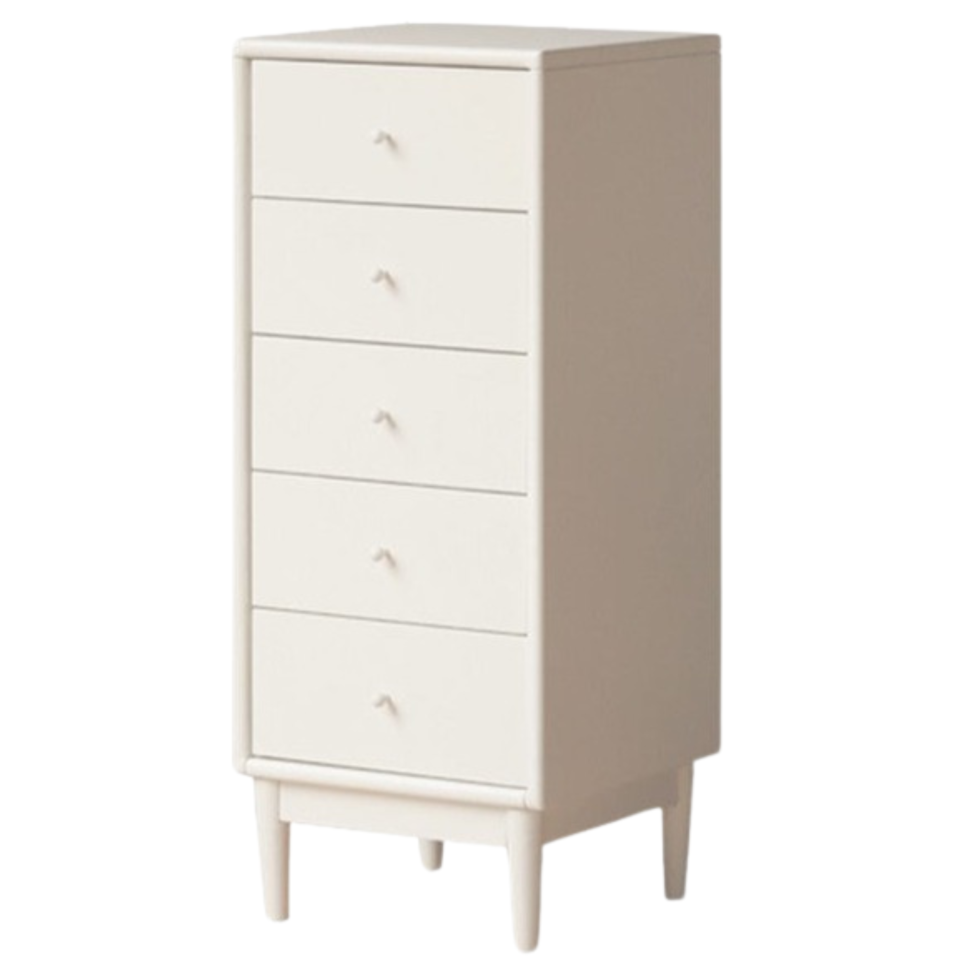 Solid Poplar Wood Chest of Drawers - Vintage Cream Storage Cabinet for Bedroom, Living Room & Office Organization