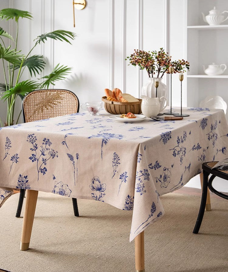 Premium Cotton Rectangular Tablecloth for Dining Room - Farmhouse & Wedding Decor, Washable Kitchen Table Cover for Oval & Square Tables - Perfect for Parties, Holidays & Everyday Use