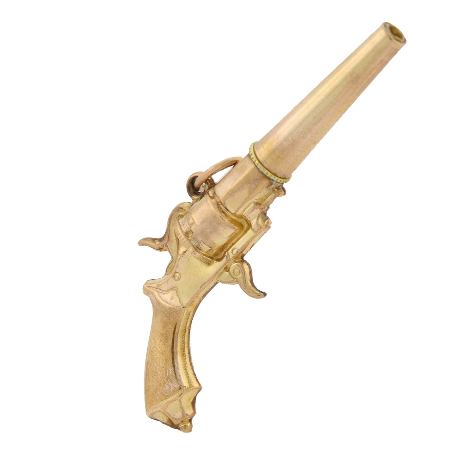 Antique Victorian 9kt Gold Watch Key Pistol Pendant Necklace - Perfect for Steampunk Costumes, Historical Reenactments & Unique Jewelry Collections