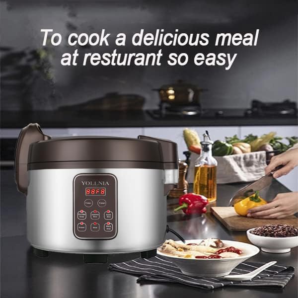 13.8QT Commercial Large Rice Cooker & Food Warmer - 65 Cups Capacity, 1350W Multi-Function Electric Sushi Rice Cooker with LED Display & Timer Setting (30 Min-24 Hrs Smart Preset) - Perfect for Restaurants, Catering & Large Family Gatherings