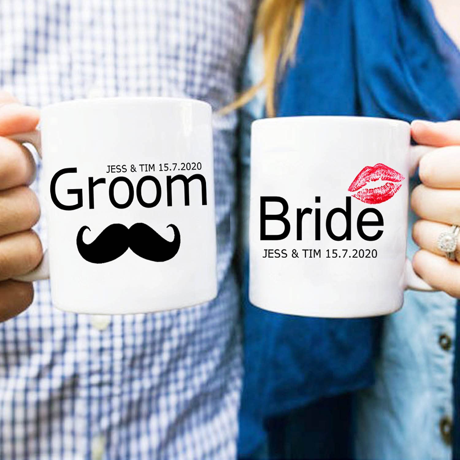 Personalized Coffee Mug for New Brides - Custom Wedding Gift for Bridal Shower, Anniversary & Newlyweds - Perfect for Morning Coffee & Tea at Home or Office