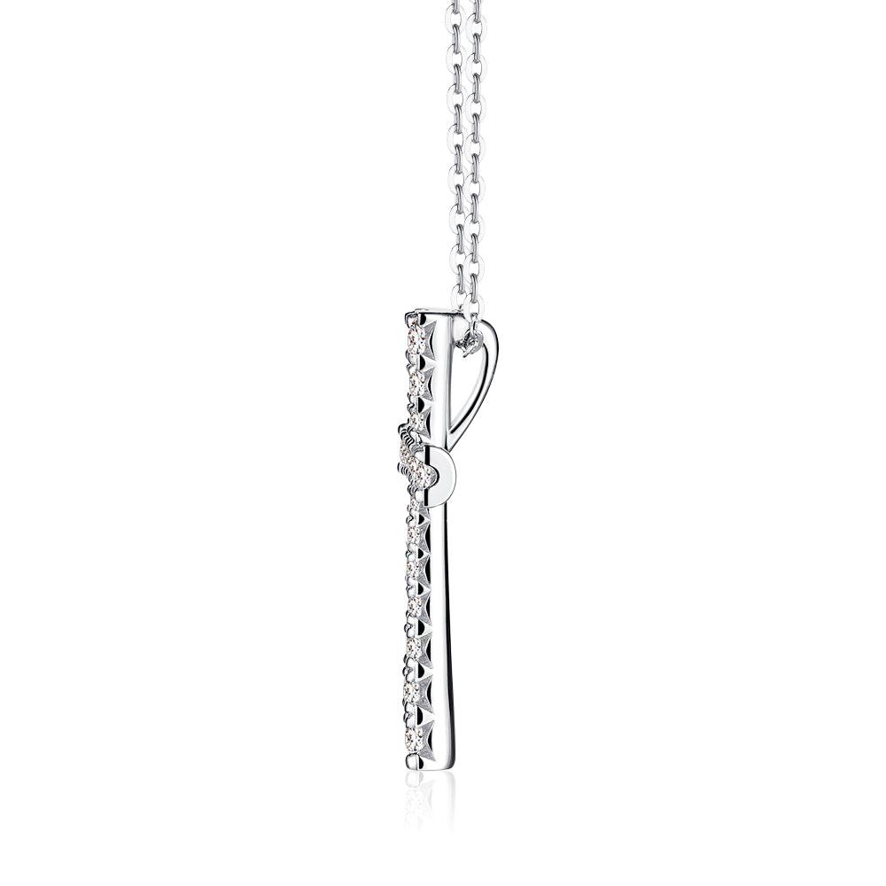 Classic Moissanite Diamond Cross Pendant Necklace for Women - Elegant 925 Sterling Silver Jewelry Gift for Christmas, Baptism & Everyday Wear
