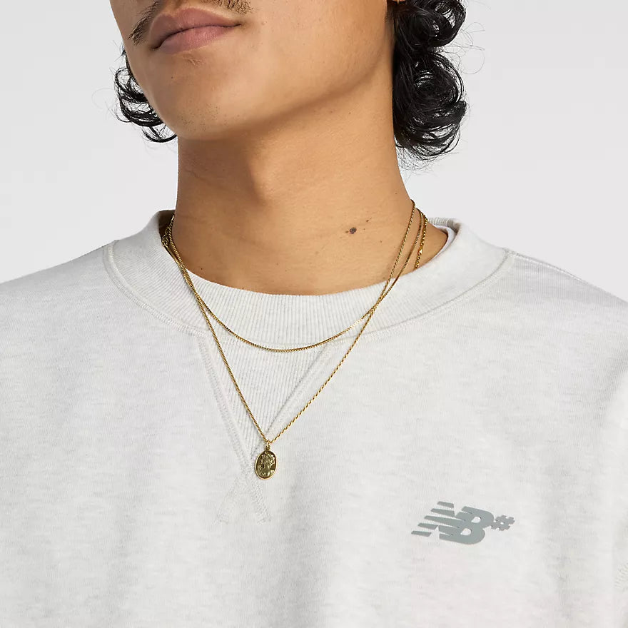 New Balance Athletics French Terry Crew Sweatshirt for Men - Comfortable Casual Pullover for Gym, Running & Everyday Wear