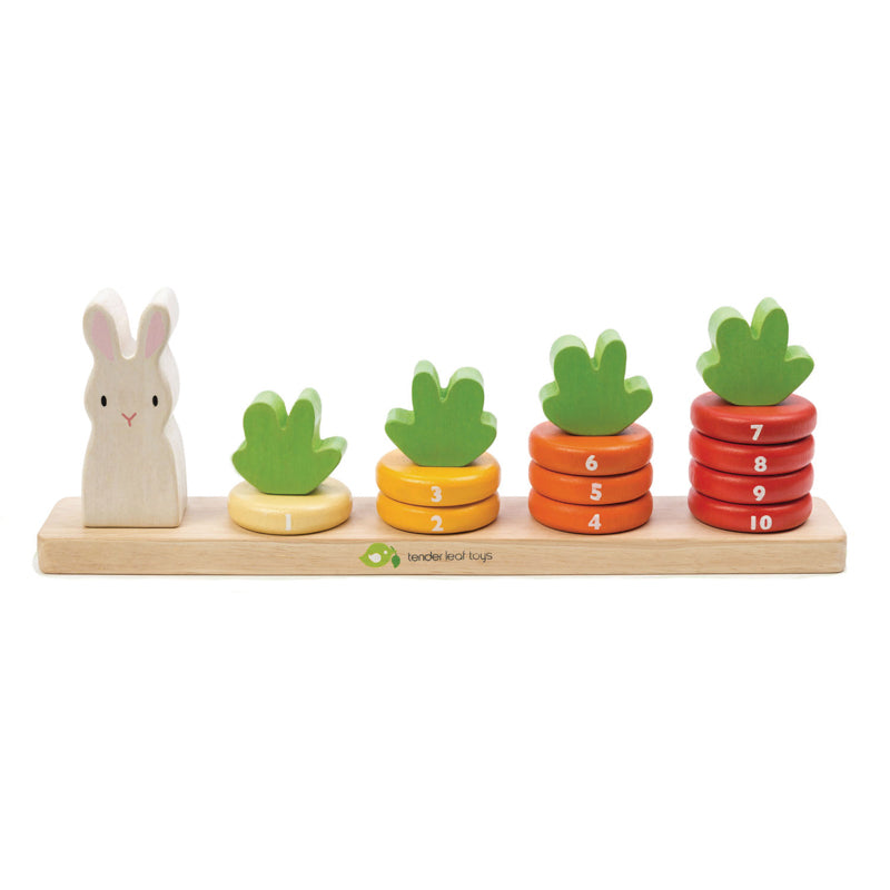 Counting Carrots Wooden Stacker - Montessori Math Learning Toy for Toddlers | Educational Counting Game for Kids | Perfect for Preschool Classroom & Homeschool Activities