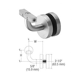 CRL/Blumcraft Brushed Stainless Steel Glass Mounted Handrail Bracket - Imperial Series - Perfect for Staircase, Balcony & Shower Safety Rail Installation