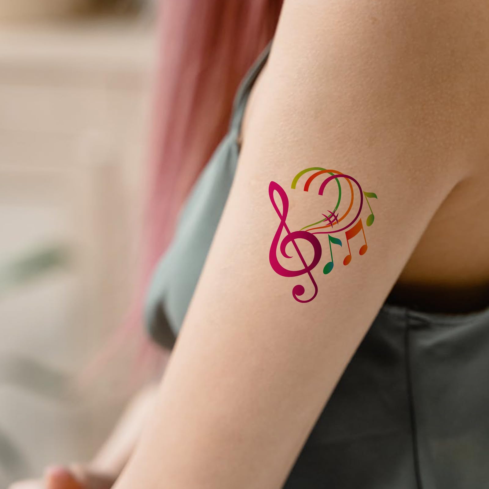 12 Sheets Music Note Temporary Tattoos for Kids - Piano Themed Party Supplies, Birthday & Baby Shower Favors, School Rewards - Perfect for Music Lovers, Classroom Prizes & Goodie Bag Fillers