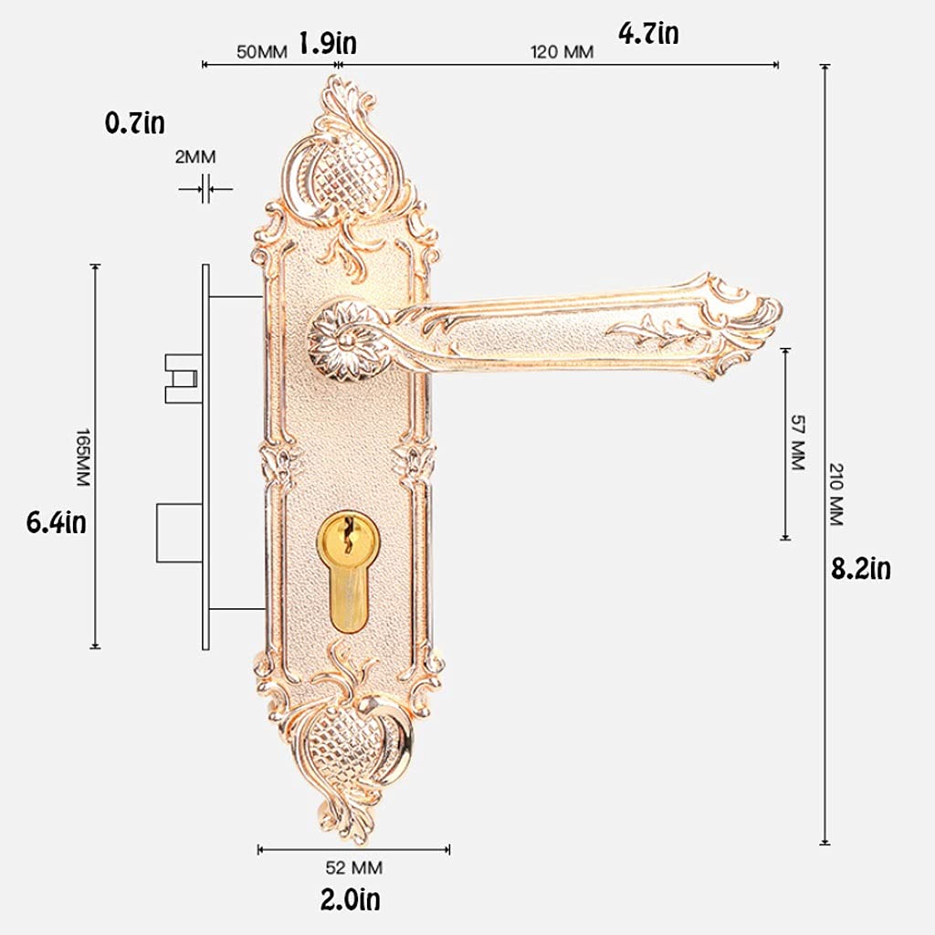 Solid Wood Door Knob Lever Lock - Reversible Interior Door Handle with Key for Left & Right Hand Use - Perfect for Bedroom, Bathroom & Interior Doors - Durable & Stylish Home Security Solution