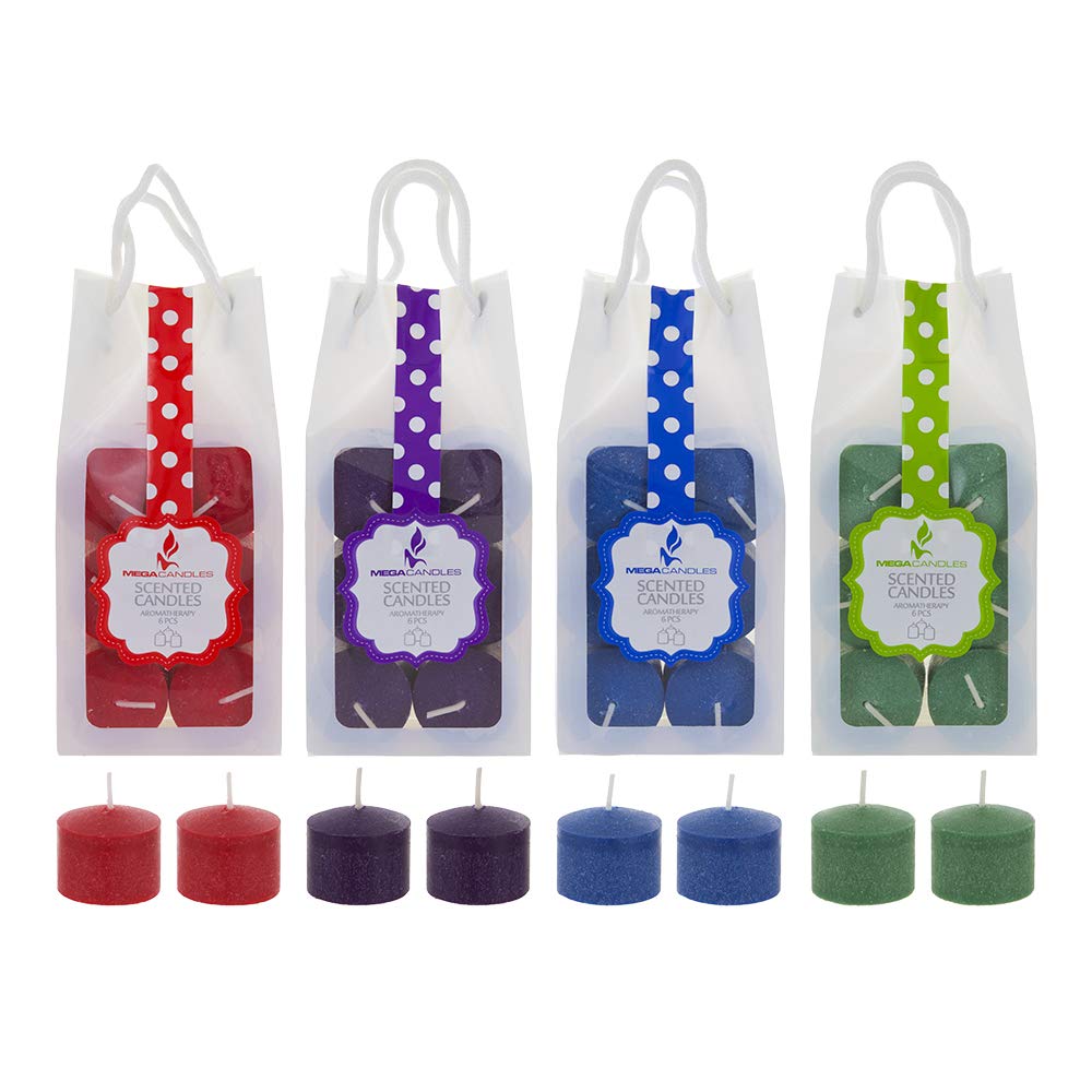 Mega Scented Votive Candles 24-Pack - Assorted Dark Colors, 1.5