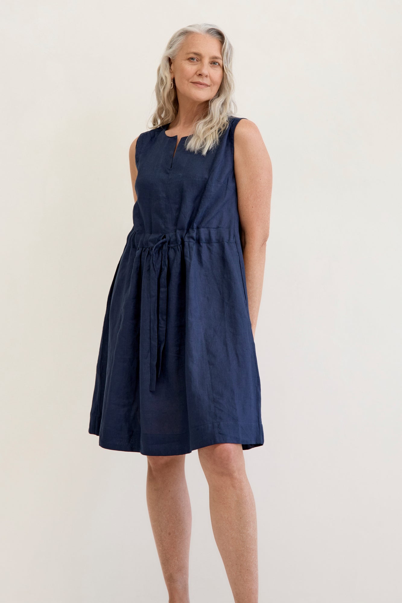Navy Blue Linen Dress for Women - Breathable & Comfortable Summer Dress for Beach, Vacation & Casual Wear