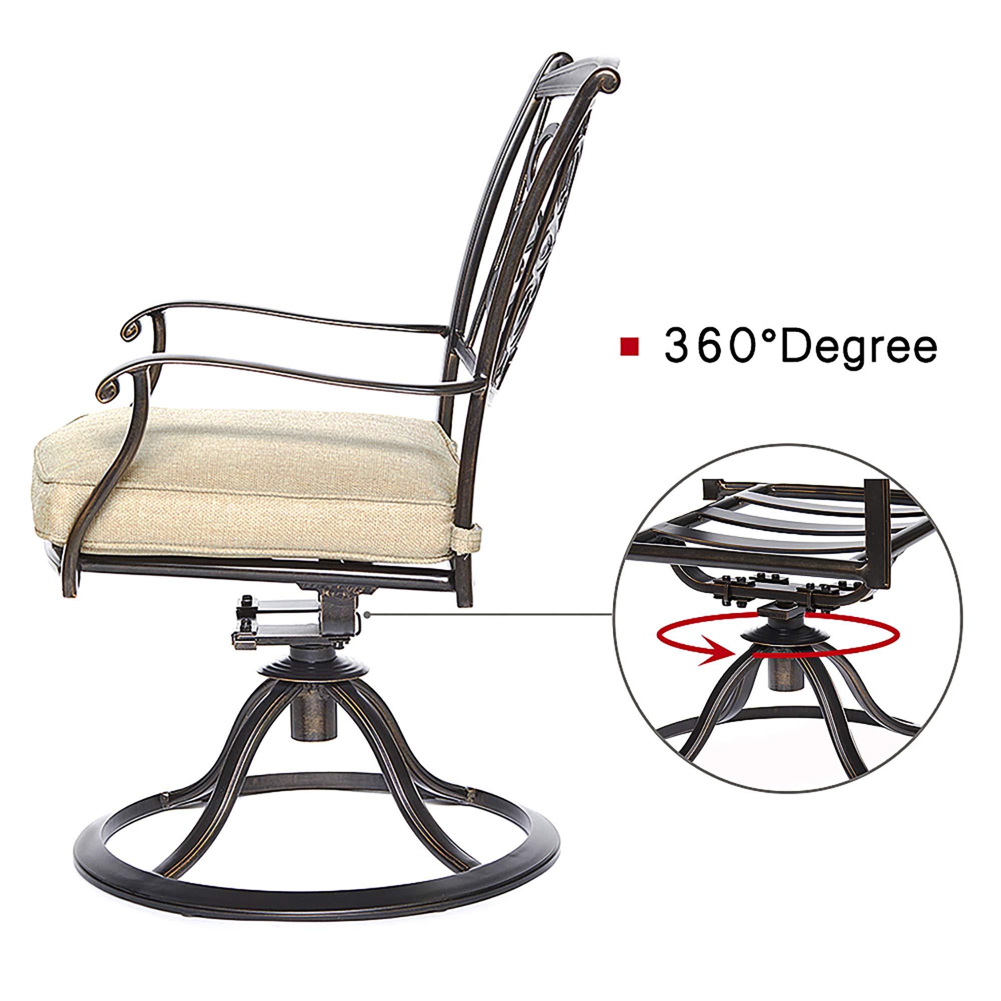 DALI 3-Piece Bistro Set - Handmade Contemporary Round Patio Table with Glider Chairs, Outdoor Garden Furniture for Backyard, Deck, and Poolside Relaxation