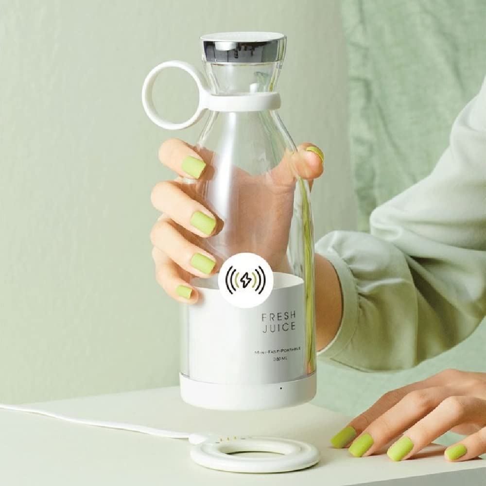 Portable Personal Blender for Smoothies & Shakes - USB Rechargeable Mini Blender for Fresh Juice, Fruits & Protein Shakes - Perfect for Gym, Travel, Camping & Office - Compact Wireless Blender (White)
