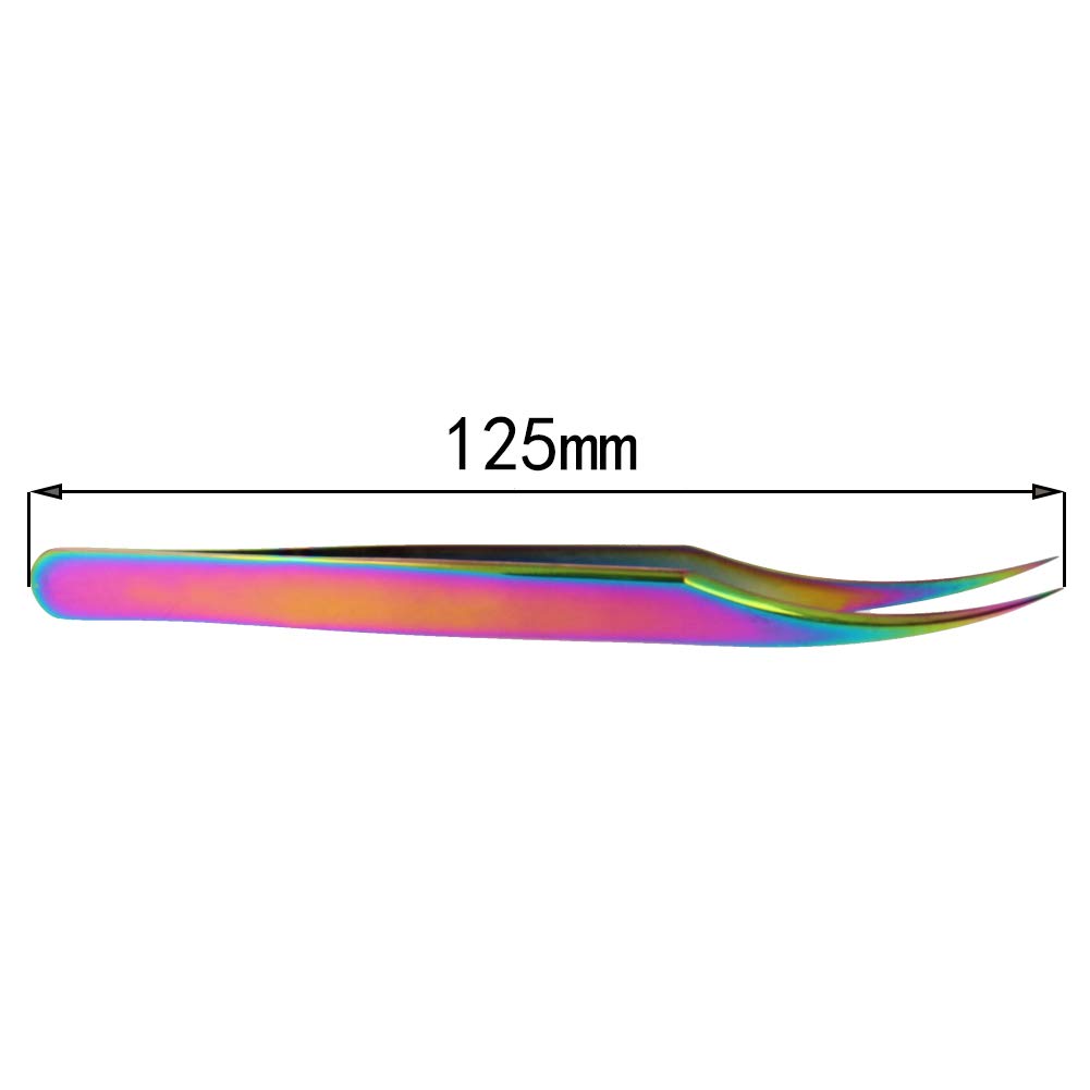 Utoolmart 125mm Professional Stainless Steel Precision Tweezers - Dolphin-Shaped Tip for Eyelash Extensions (1pc) - Perfect for Salon, DIY Beauty & Crafting
