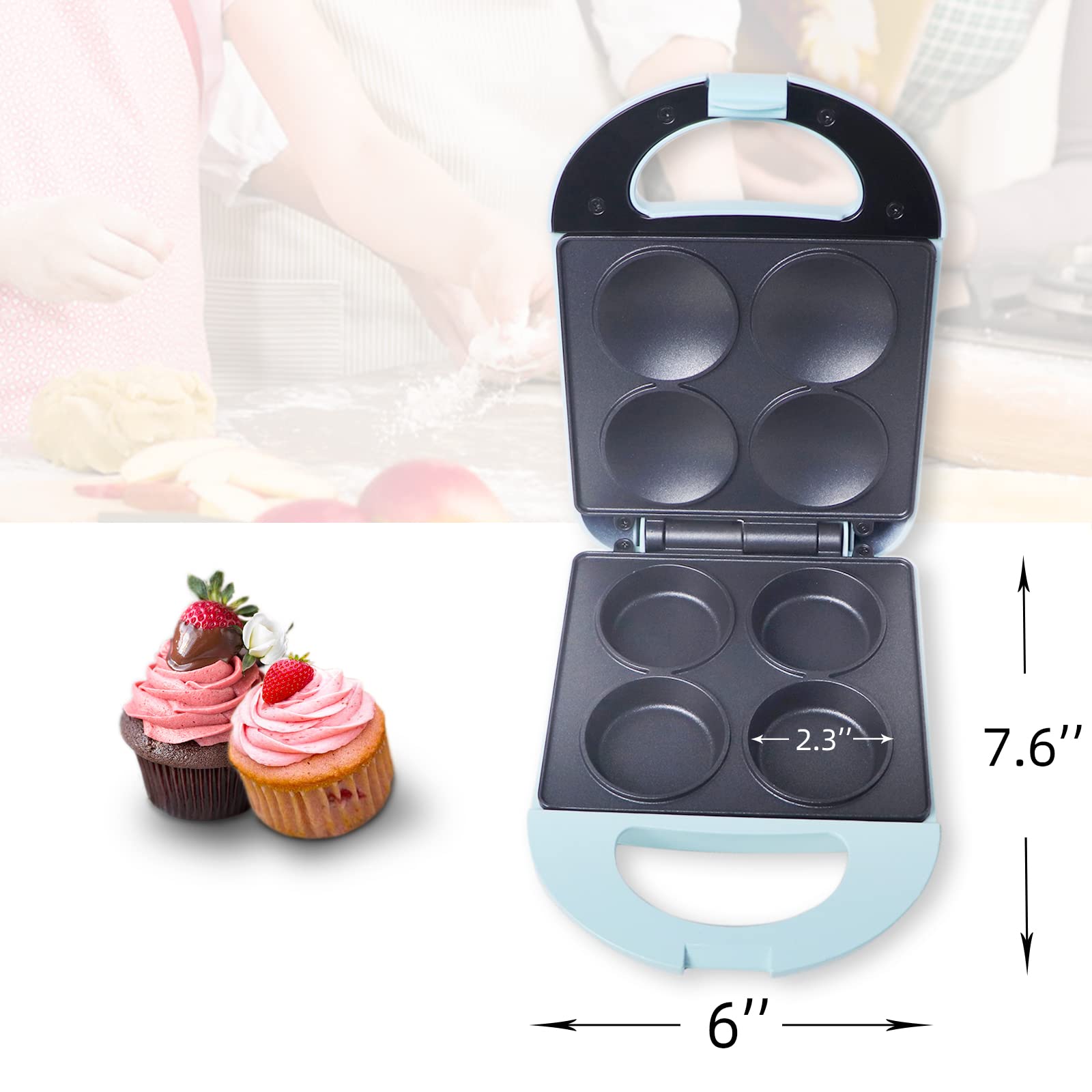 4-Cup Cupcake Maker - Easy Homemade Cupcakes for Parties, Baking & Gifts | Perfect for Birthdays, Holidays & Family Gatherings