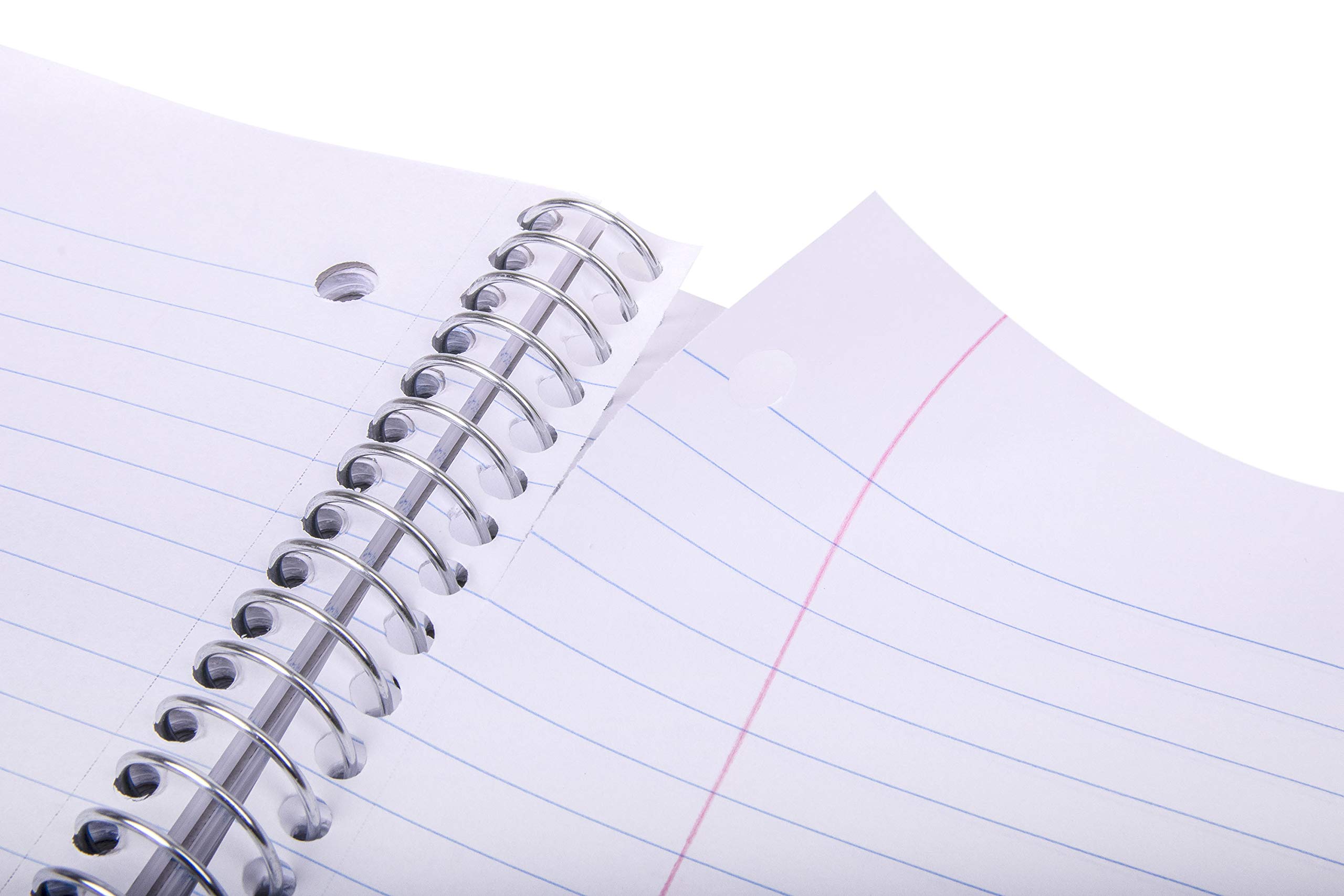 Mintra Durable Spiral Notebook 3-Pack - 1 Subject, 100 Sheets, College Ruled with Poly Pocket - Moisture Resistant Cover & Strong Back for School, Office & Business (Salmon/Sage Green/Lavender) - Perfect for Note-Taking, Journaling & Project Planning