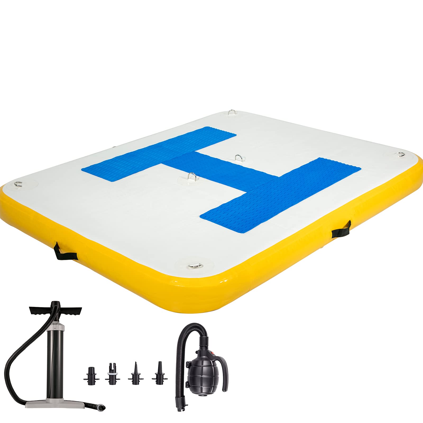 Happybuy Inflatable Floating Dock with Electric Air Pump - Durable Inflatable Dock Platform for Pool, Beach, Ocean, Lake, and River Adventures
