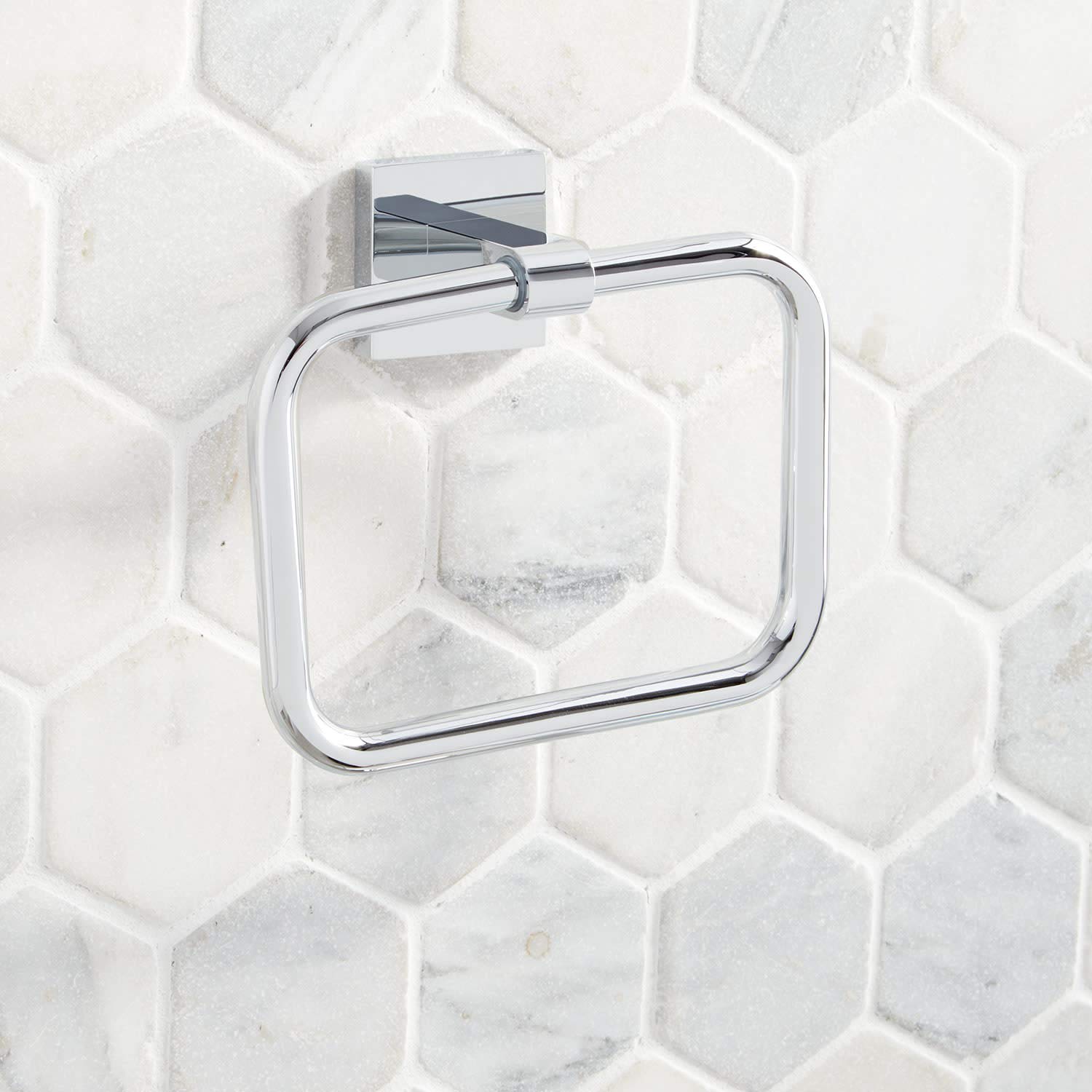 Signature Hardware 448343 Hibiscus Towel Ring - Polished Chrome Bathroom Accessory for Modern & Traditional Decor - Perfect for Bathrooms, Powder Rooms & Spa Settings