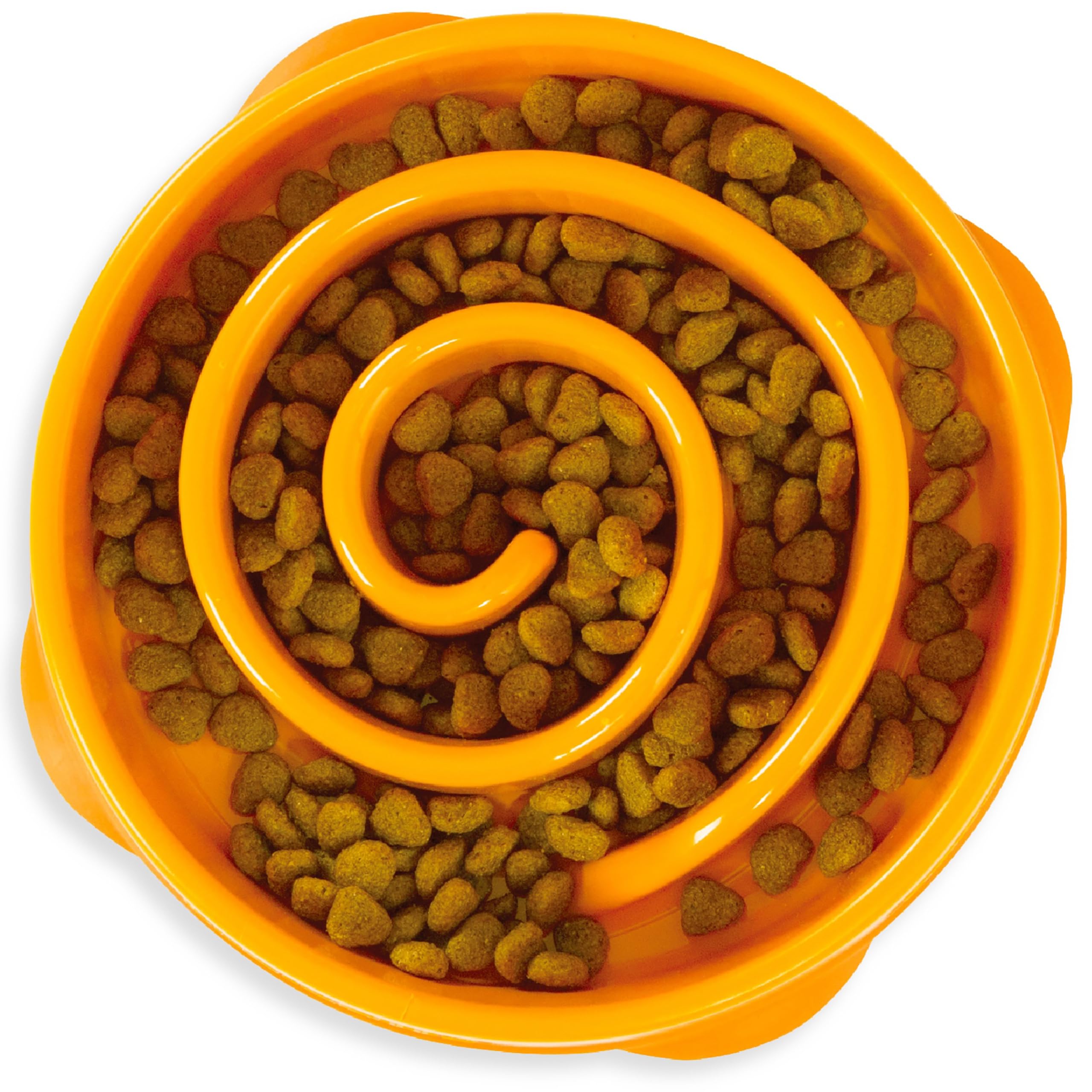 Outward Hound Fun Feeder Slow Feed Dog Bowl - Orange Plastic Puzzle Feeder for Small & Large Dogs - Prevent Bloat & Aid Digestion - Perfect for Fast Eaters & Mealtime Enrichment