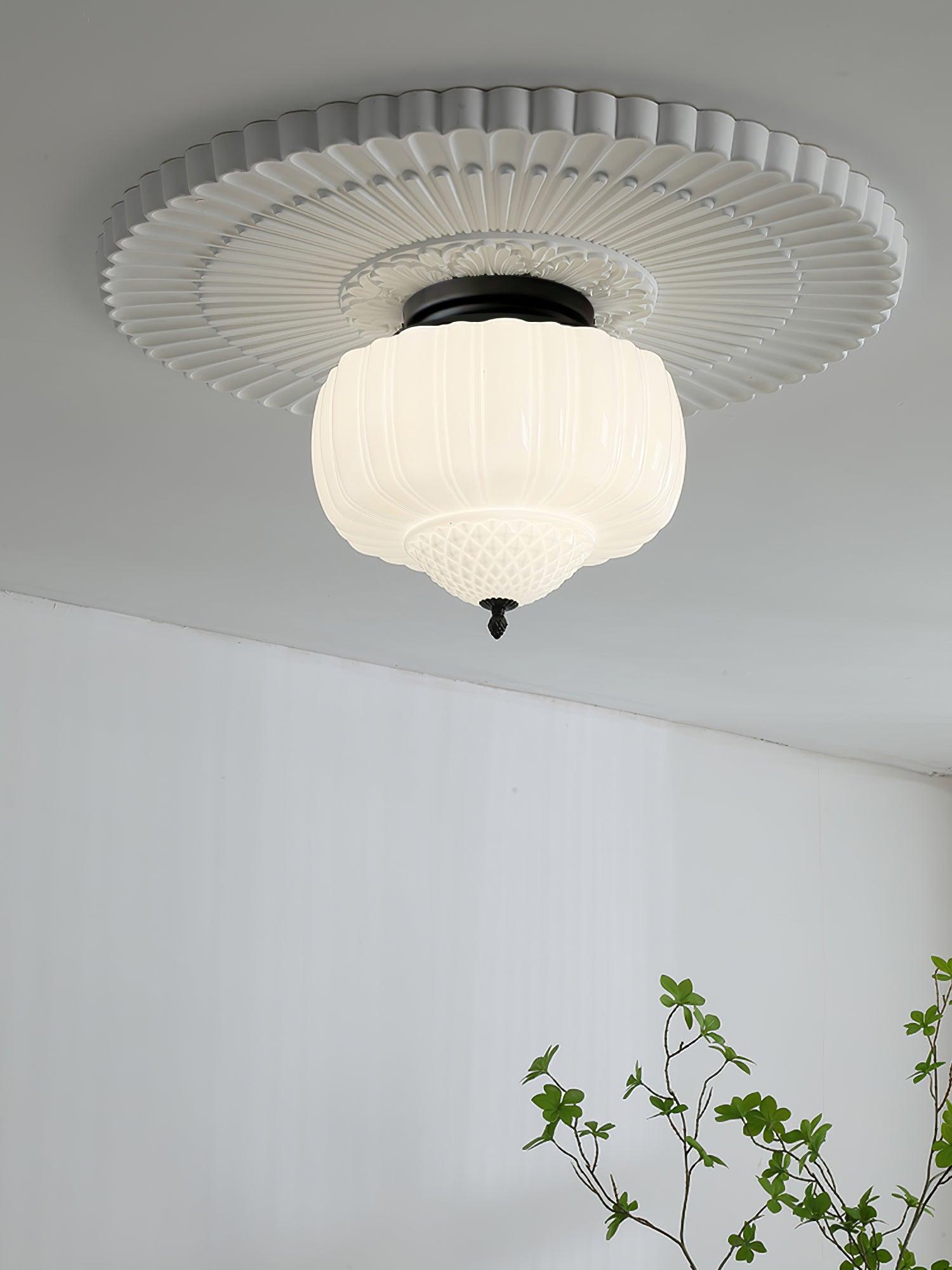 Modern Marlo Ceiling Light Fixture - LED Flush Mount Lighting for Bedroom, Living Room & Kitchen - Dimmable Indoor Overhead Light with Frosted Glass Shade (Warm White 3000K) - Perfect for Home, Office & Commercial Spaces