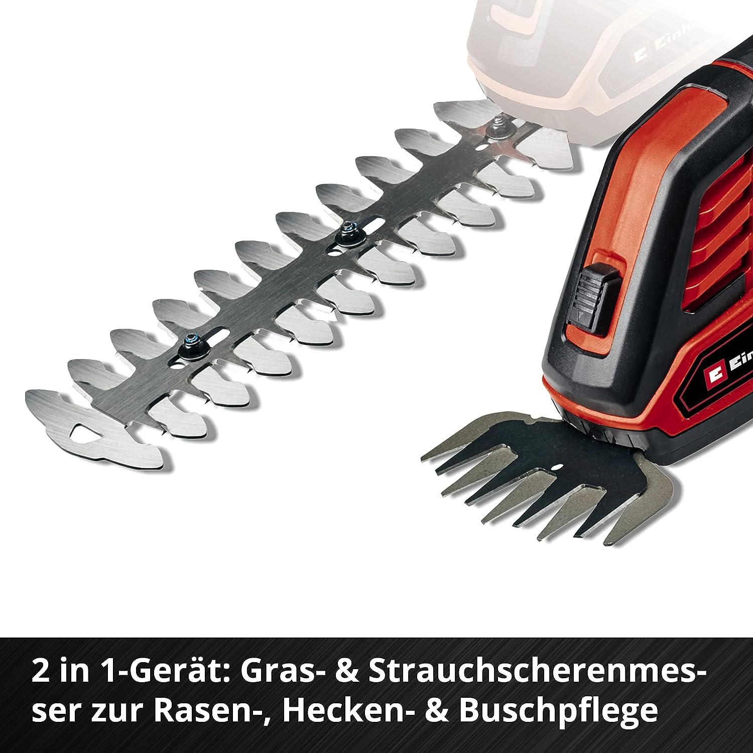 Einhell GE-CG 18/100 Li T-Solo Cordless Grass & Shrub Shear - 18V Lithium-Ion Battery (Not Included) - Telescopic Handle, 100mm Grass Blade & 200mm Shrub Blade - Perfect for Lawn Trimming, Hedge Cutting & Garden Maintenance