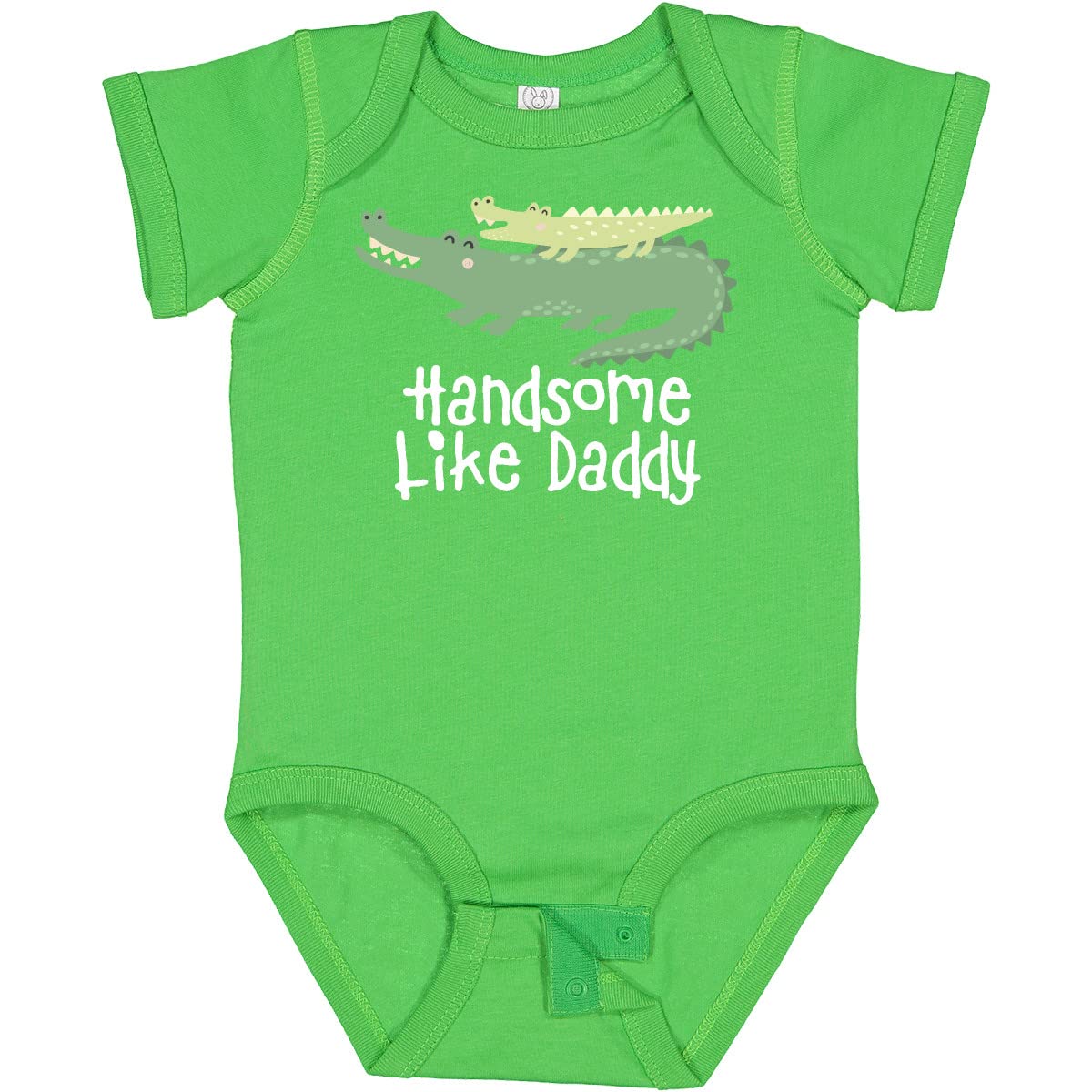 Inktastic Alligator Handsome Like Daddy Baby Boy Bodysuit - Cute Outfit for Newborns, Infants & Toddlers - Perfect for Family Photos, Playdates & Everyday Wear