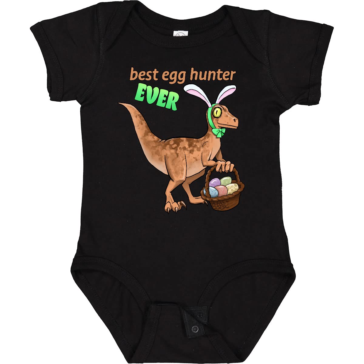 Inktastic Best Egg Hunter Ever Easter Dinosaur Baby Bodysuit - Cute Dino Easter Outfit for Infants & Toddlers - Perfect for Easter Egg Hunts, Family Photos & Holiday Celebrations