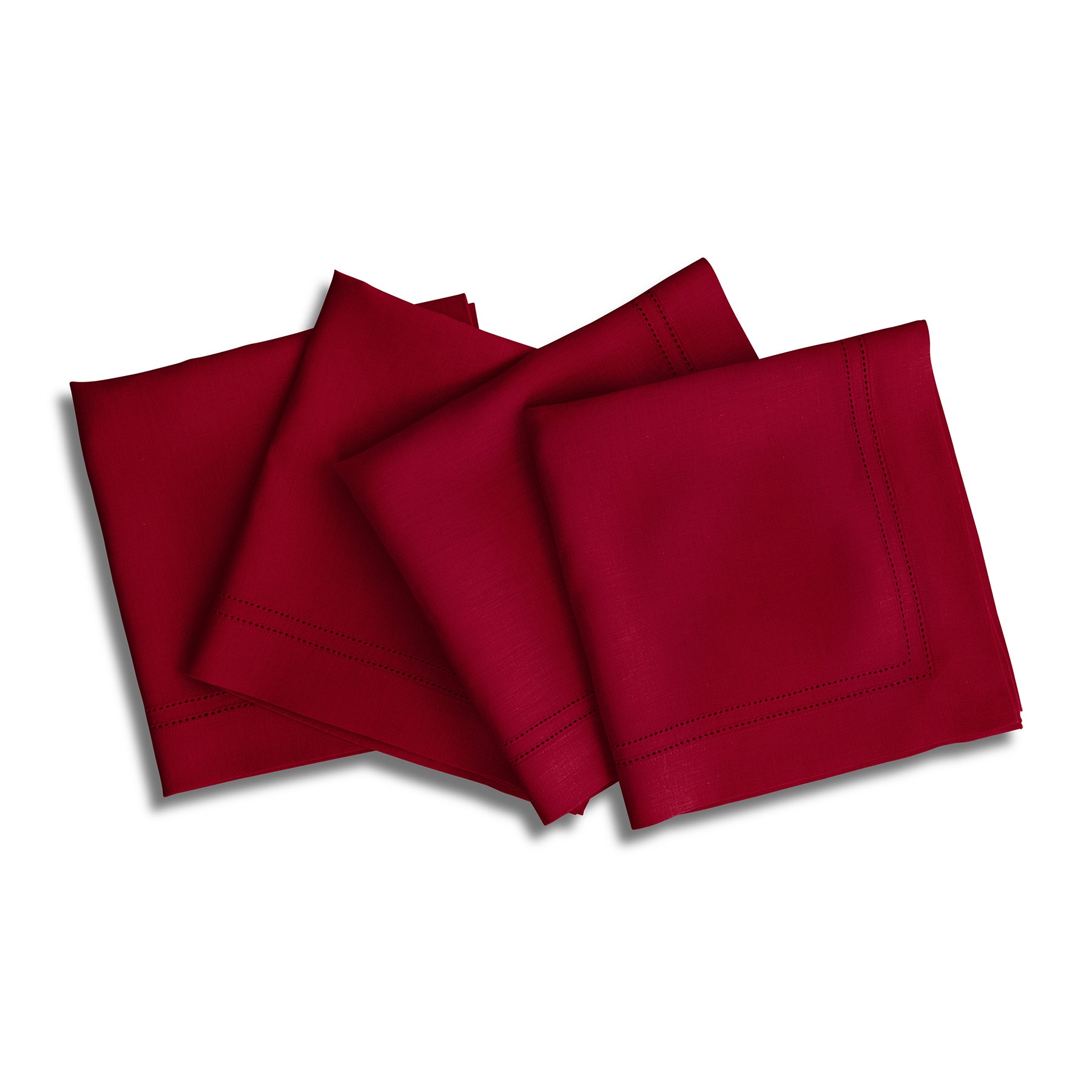 Premium Linen Double Hemstitch Napkins Set of 4 - Elegant Dinner Table Decor for Formal Dining & Special Occasions